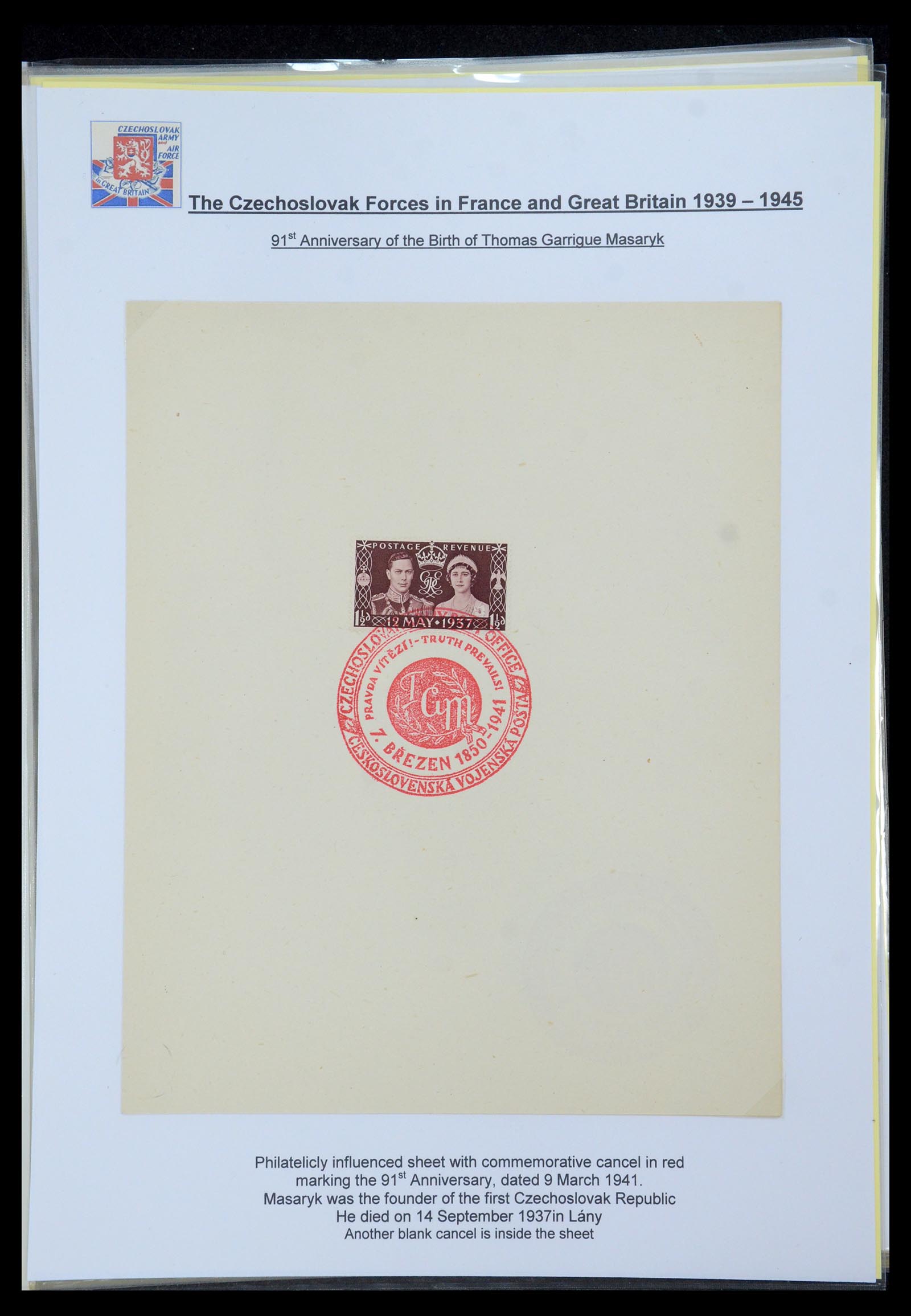 35574 034 - Postzegelverzameling 35574 Tsjechoslowaakse troepen in Frankrijk en E