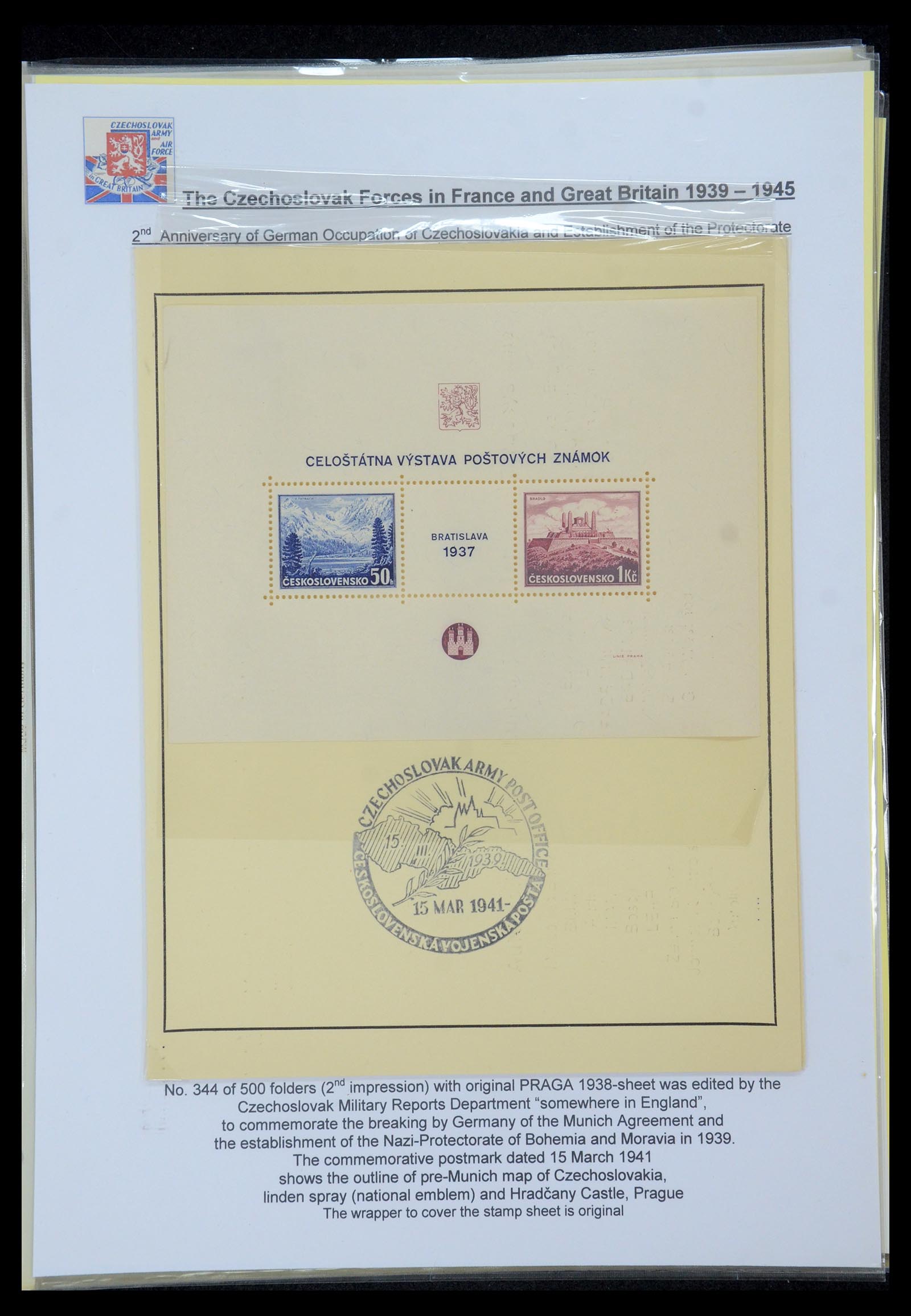35574 035 - Postzegelverzameling 35574 Tsjechoslowaakse troepen in Frankrijk en E