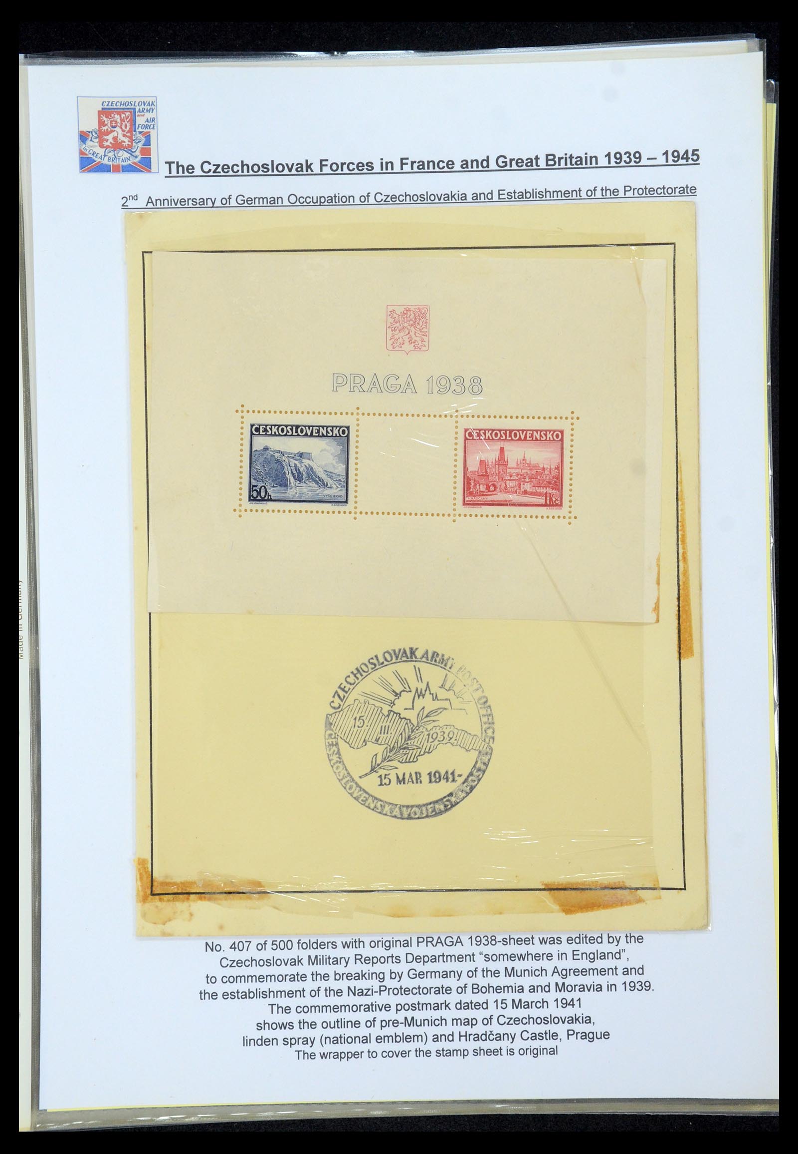 35574 036 - Postzegelverzameling 35574 Tsjechoslowaakse troepen in Frankrijk en E