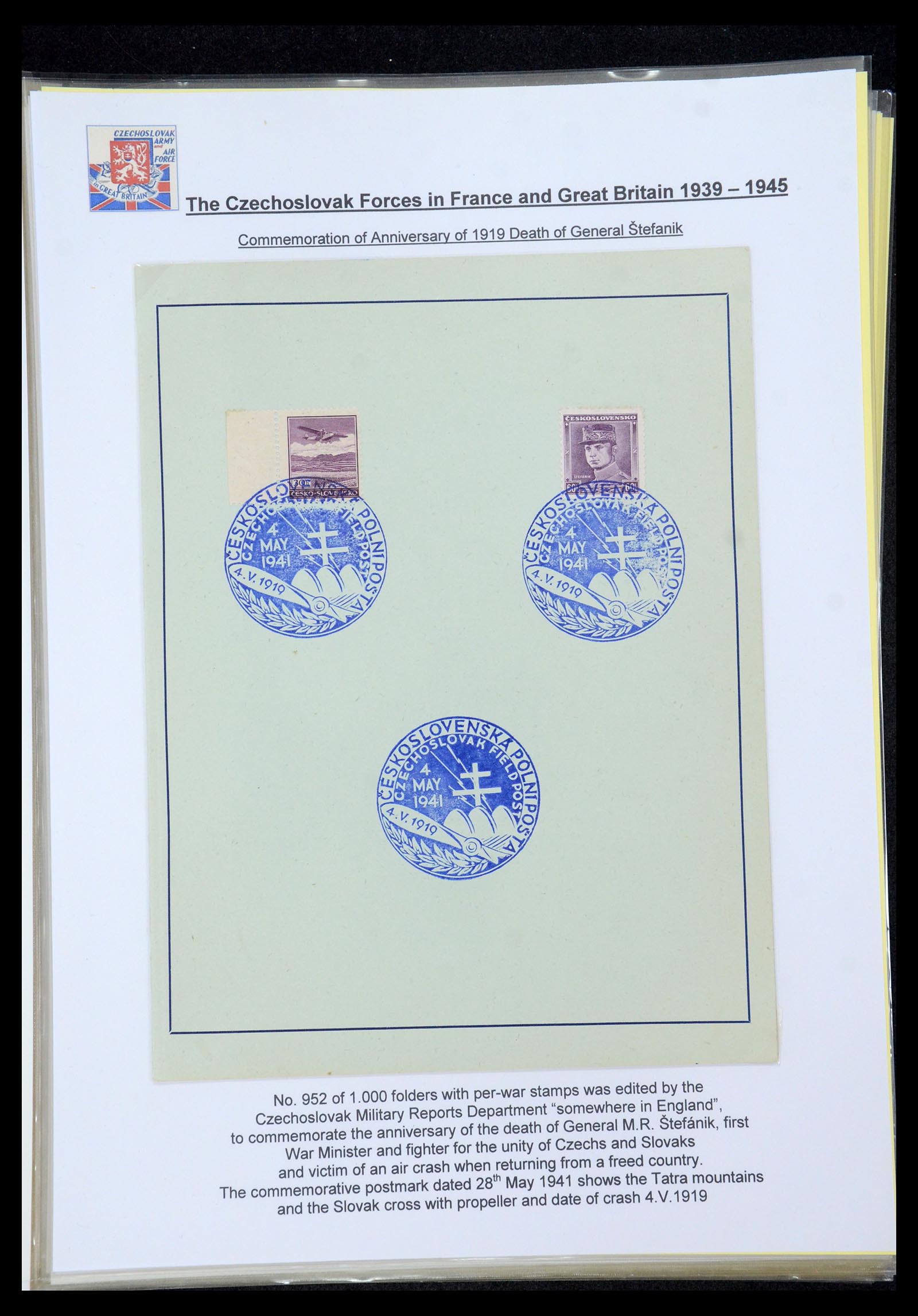 35574 043 - Postzegelverzameling 35574 Tsjechoslowaakse troepen in Frankrijk en E