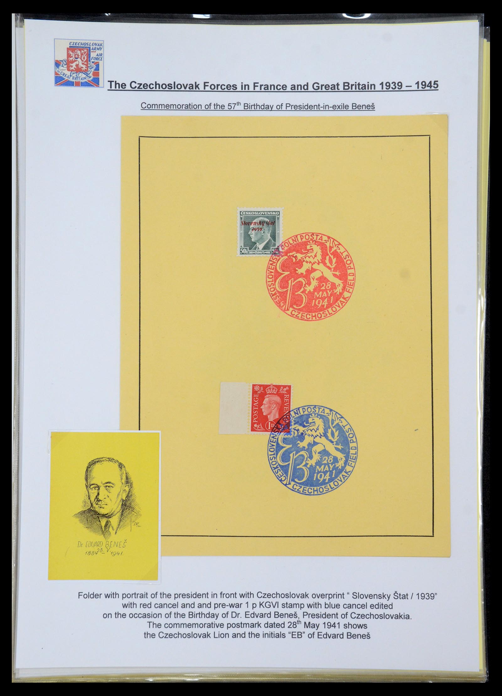 35574 046 - Postzegelverzameling 35574 Tsjechoslowaakse troepen in Frankrijk en E