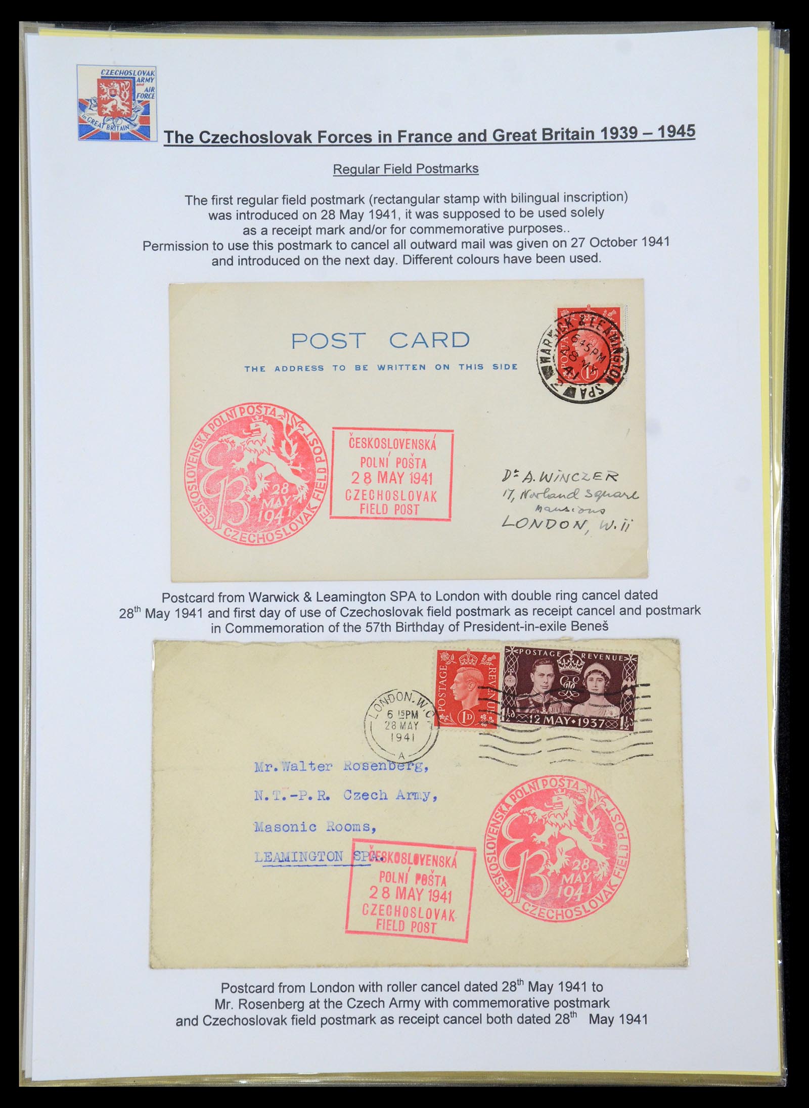 35574 047 - Postzegelverzameling 35574 Tsjechoslowaakse troepen in Frankrijk en E