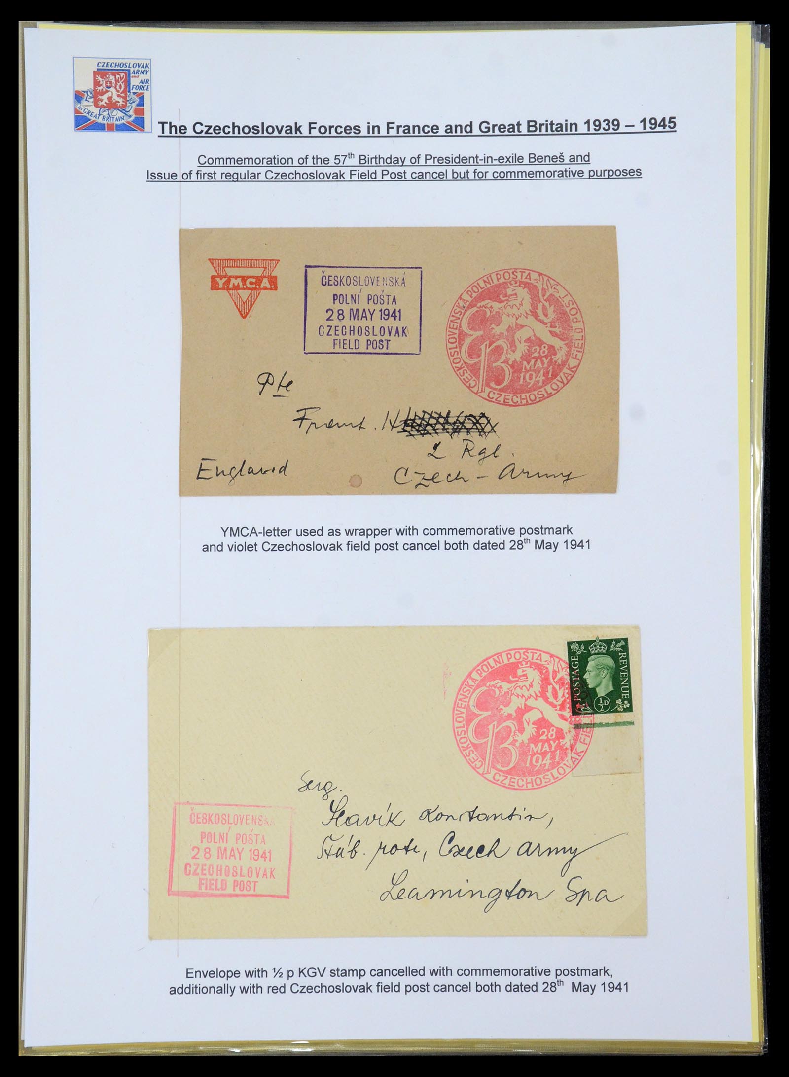 35574 048 - Postzegelverzameling 35574 Tsjechoslowaakse troepen in Frankrijk en E