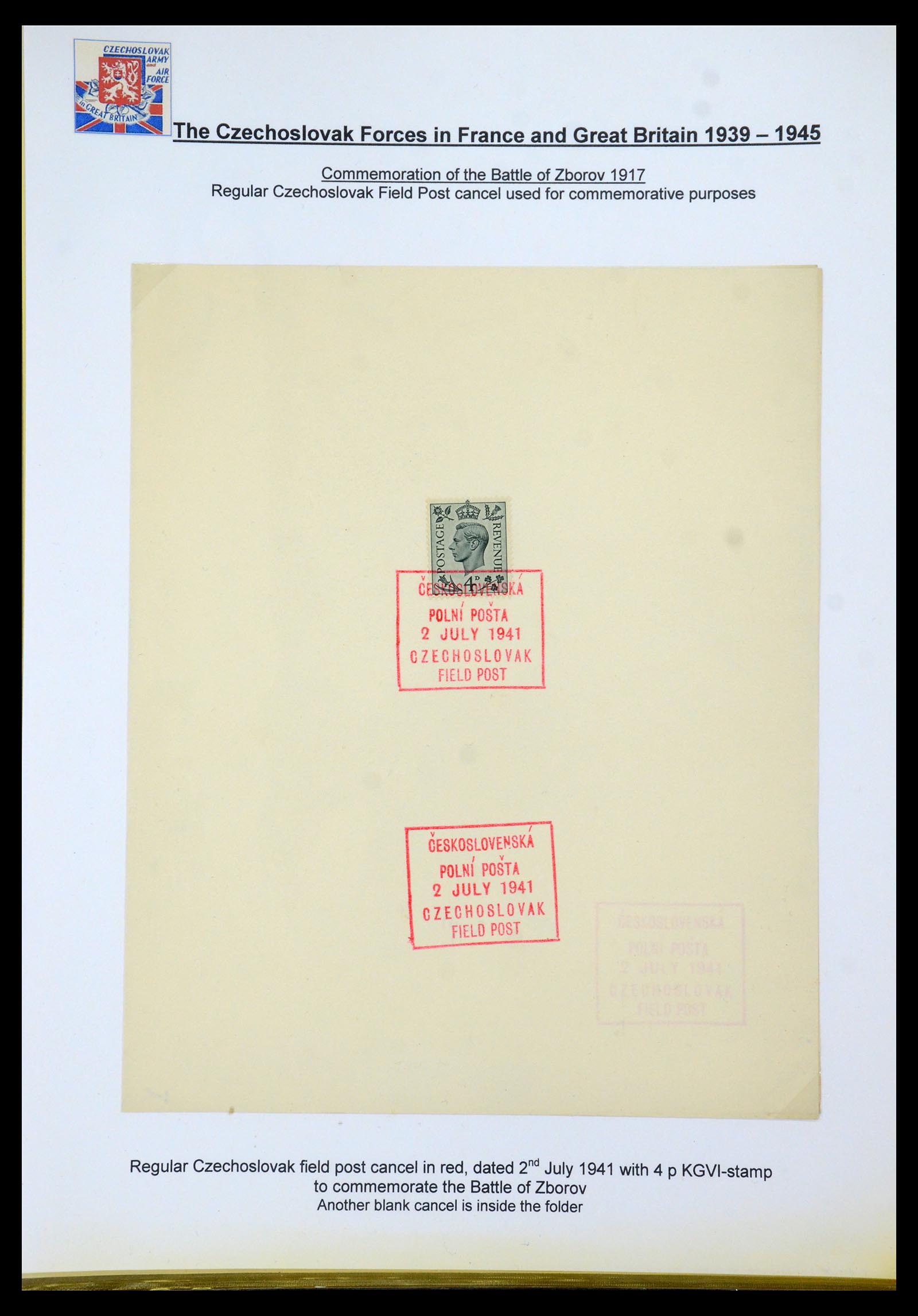 35574 049 - Postzegelverzameling 35574 Tsjechoslowaakse troepen in Frankrijk en E
