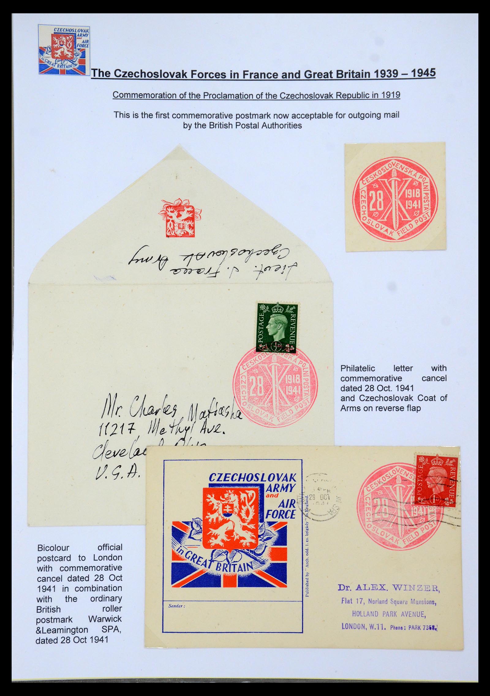 35574 051 - Postzegelverzameling 35574 Tsjechoslowaakse troepen in Frankrijk en E