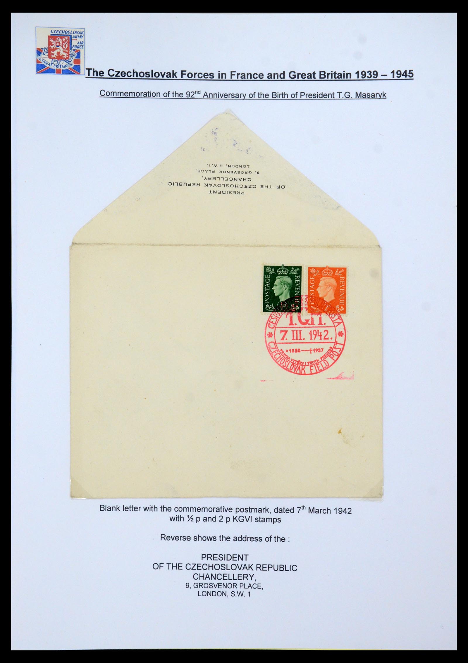 35574 055 - Postzegelverzameling 35574 Tsjechoslowaakse troepen in Frankrijk en E