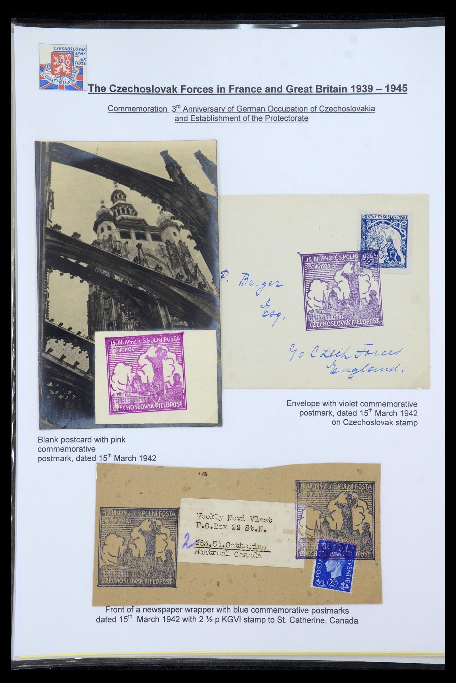 35574 058 - Postzegelverzameling 35574 Tsjechoslowaakse troepen in Frankrijk en E