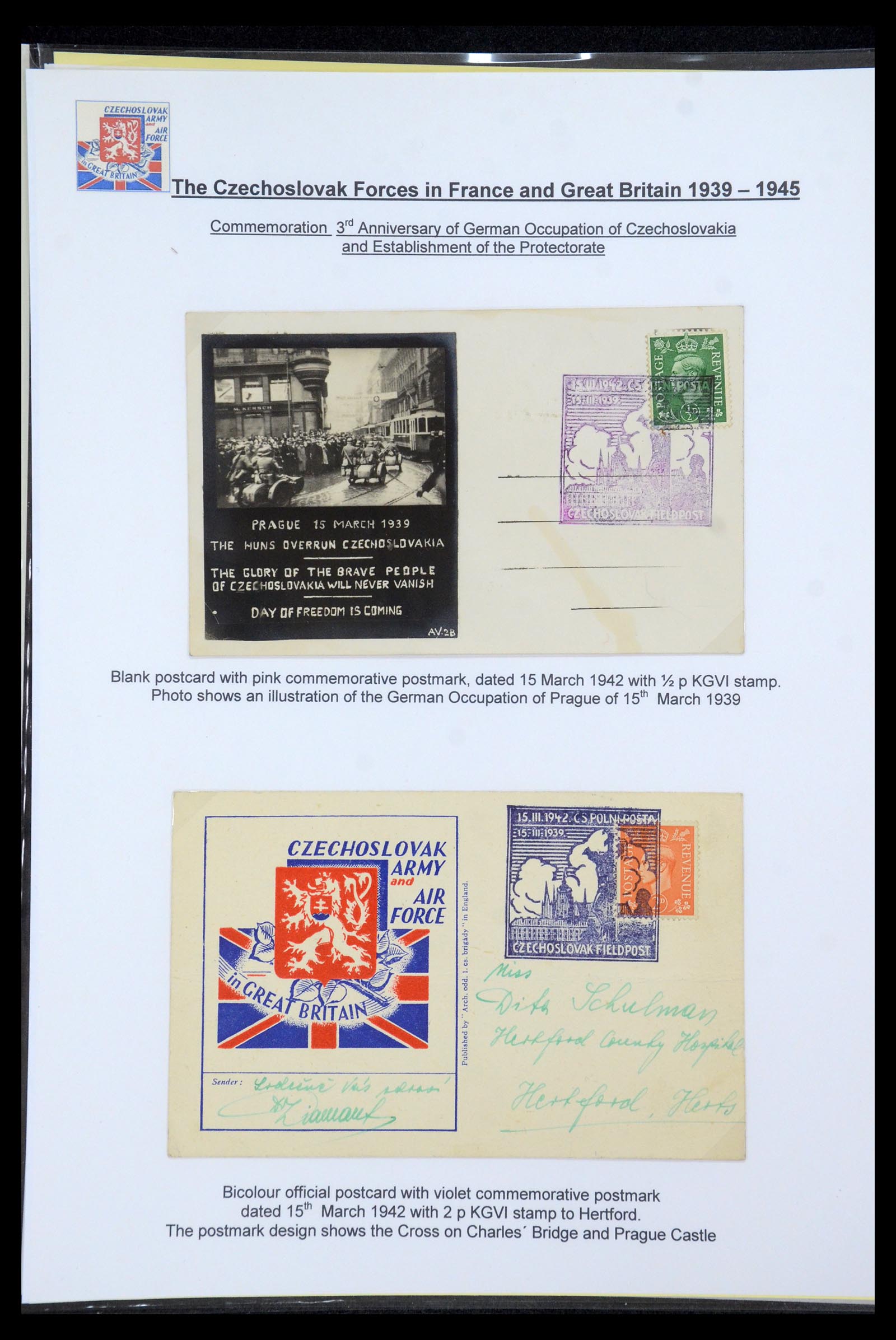 35574 059 - Postzegelverzameling 35574 Tsjechoslowaakse troepen in Frankrijk en E