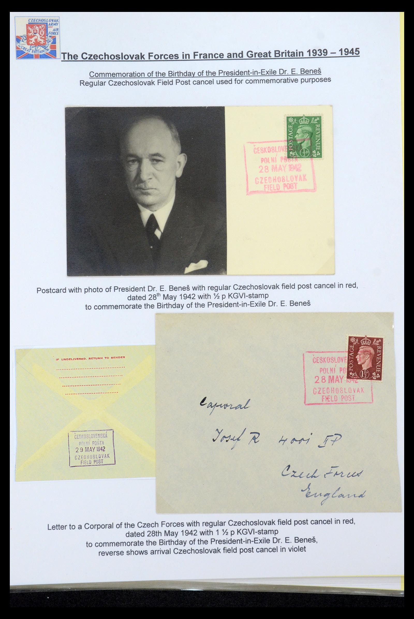 35574 061 - Postzegelverzameling 35574 Tsjechoslowaakse troepen in Frankrijk en E