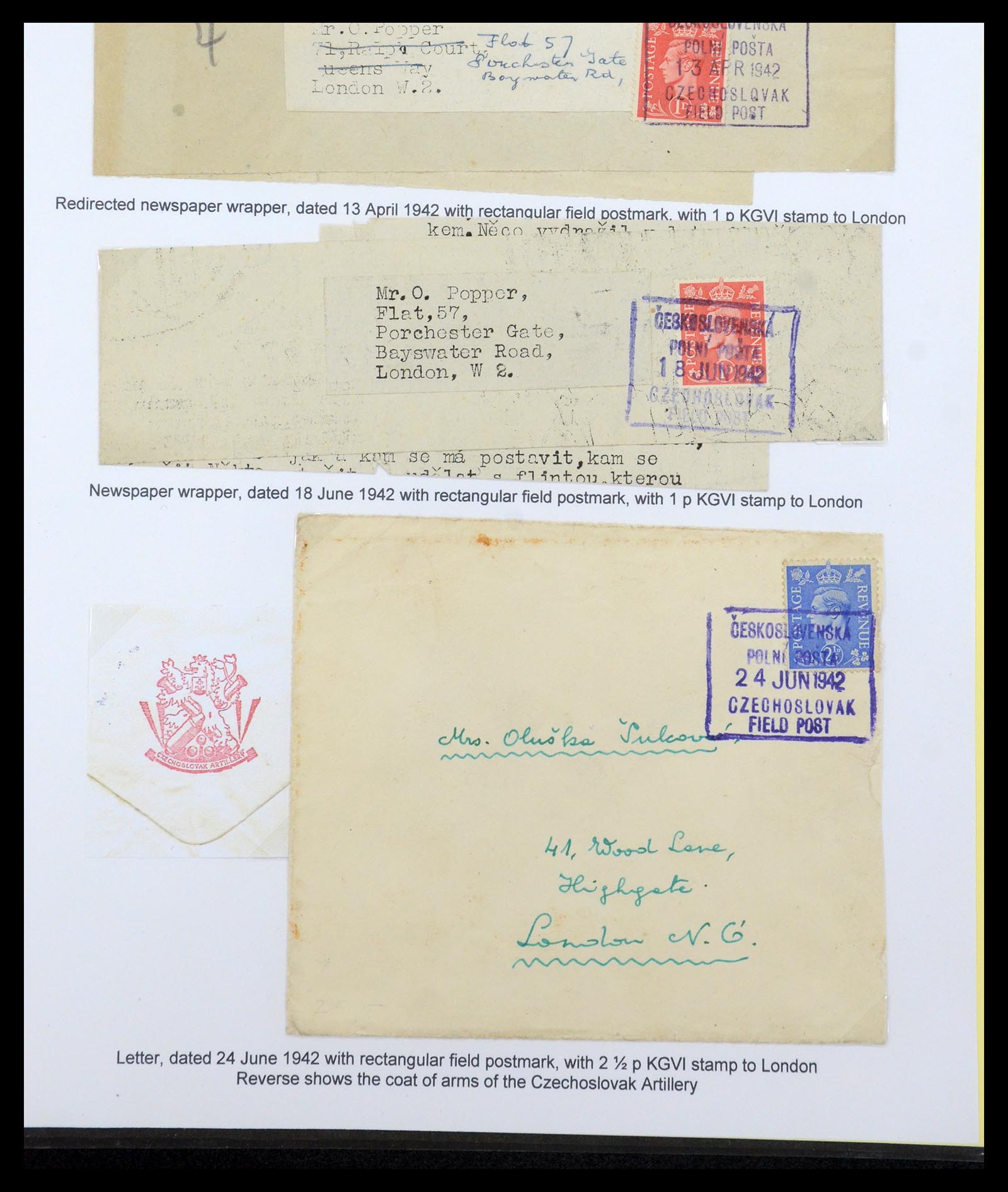35574 062 - Postzegelverzameling 35574 Tsjechoslowaakse troepen in Frankrijk en E