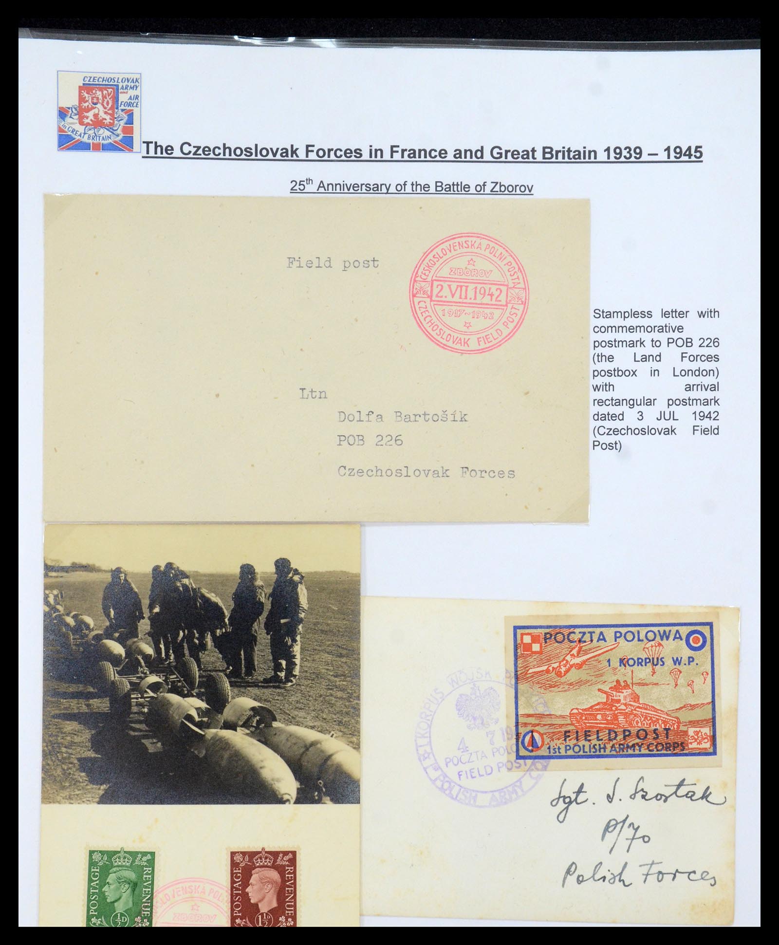 35574 065 - Postzegelverzameling 35574 Tsjechoslowaakse troepen in Frankrijk en E