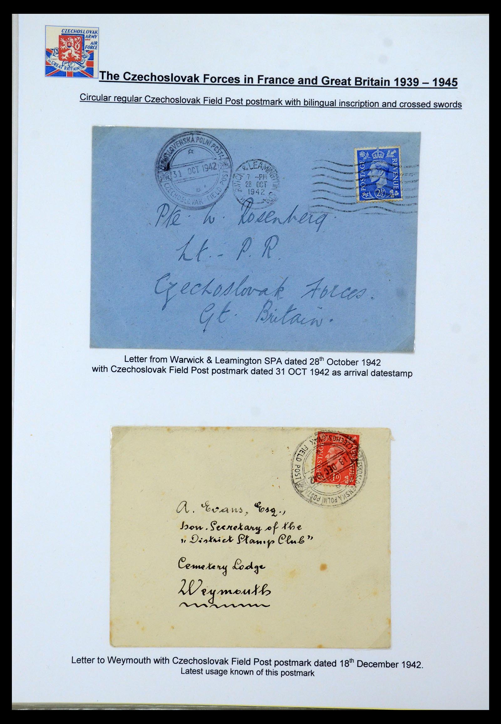 35574 071 - Postzegelverzameling 35574 Tsjechoslowaakse troepen in Frankrijk en E