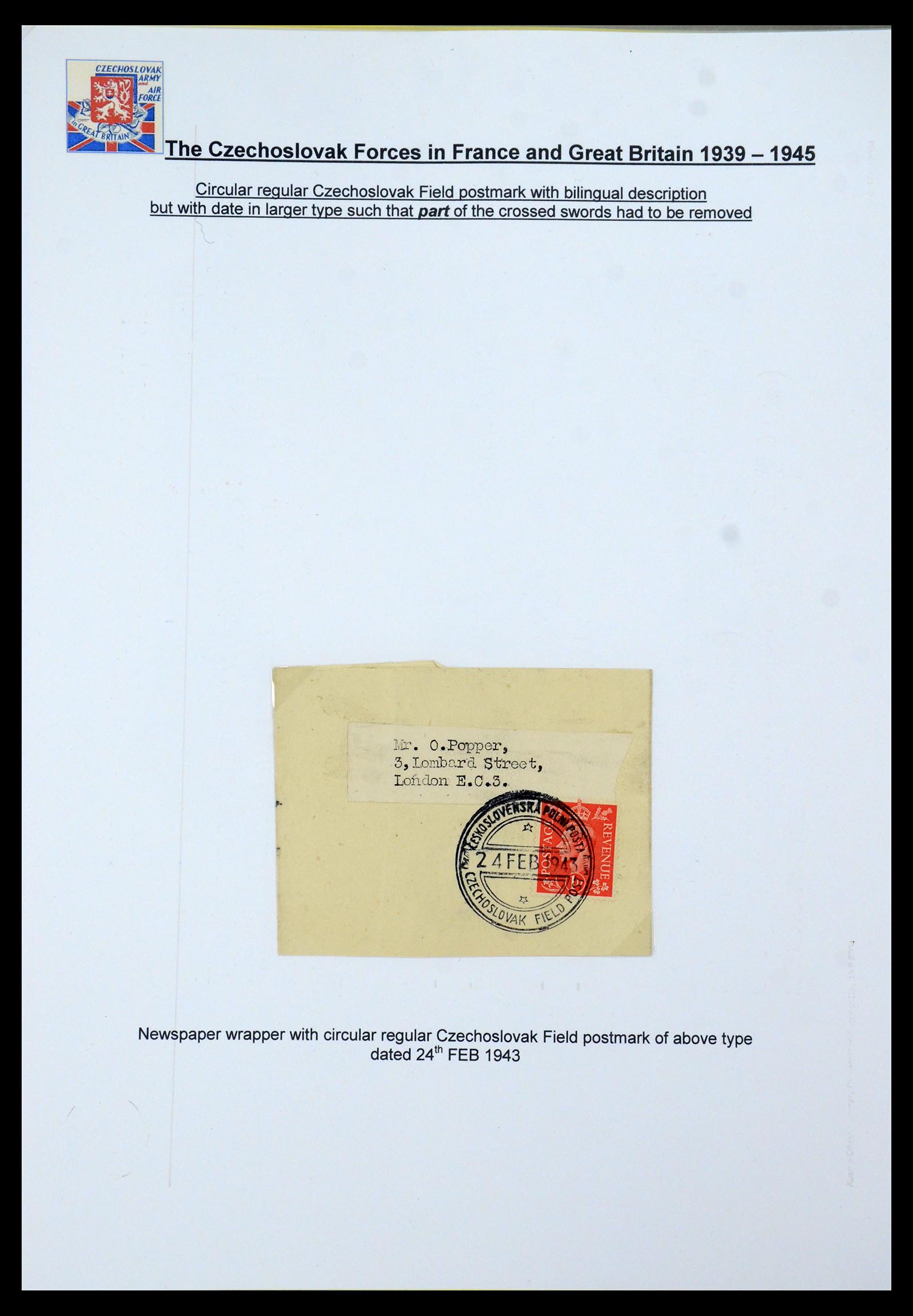 35574 073 - Postzegelverzameling 35574 Tsjechoslowaakse troepen in Frankrijk en E