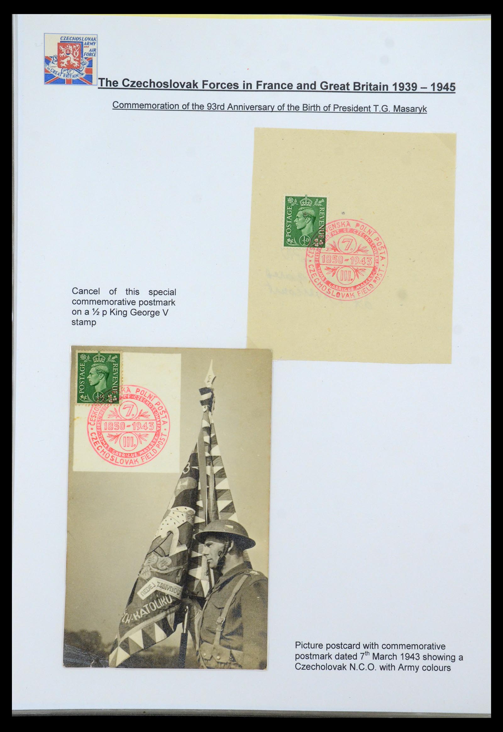 35574 075 - Postzegelverzameling 35574 Tsjechoslowaakse troepen in Frankrijk en E
