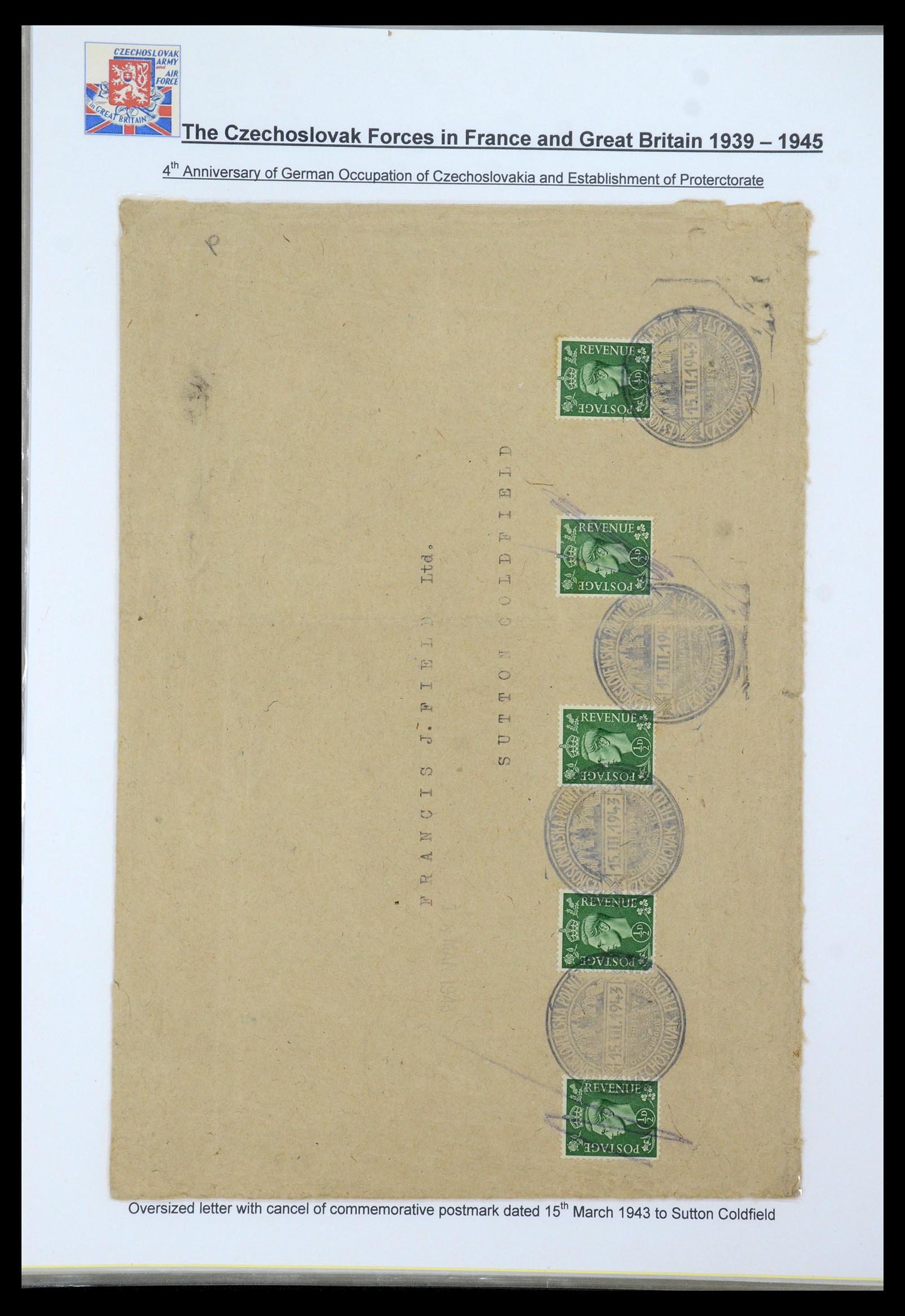 35574 078 - Stamp Collection 35574 Czechoslovak forces in France and Great Britain 1