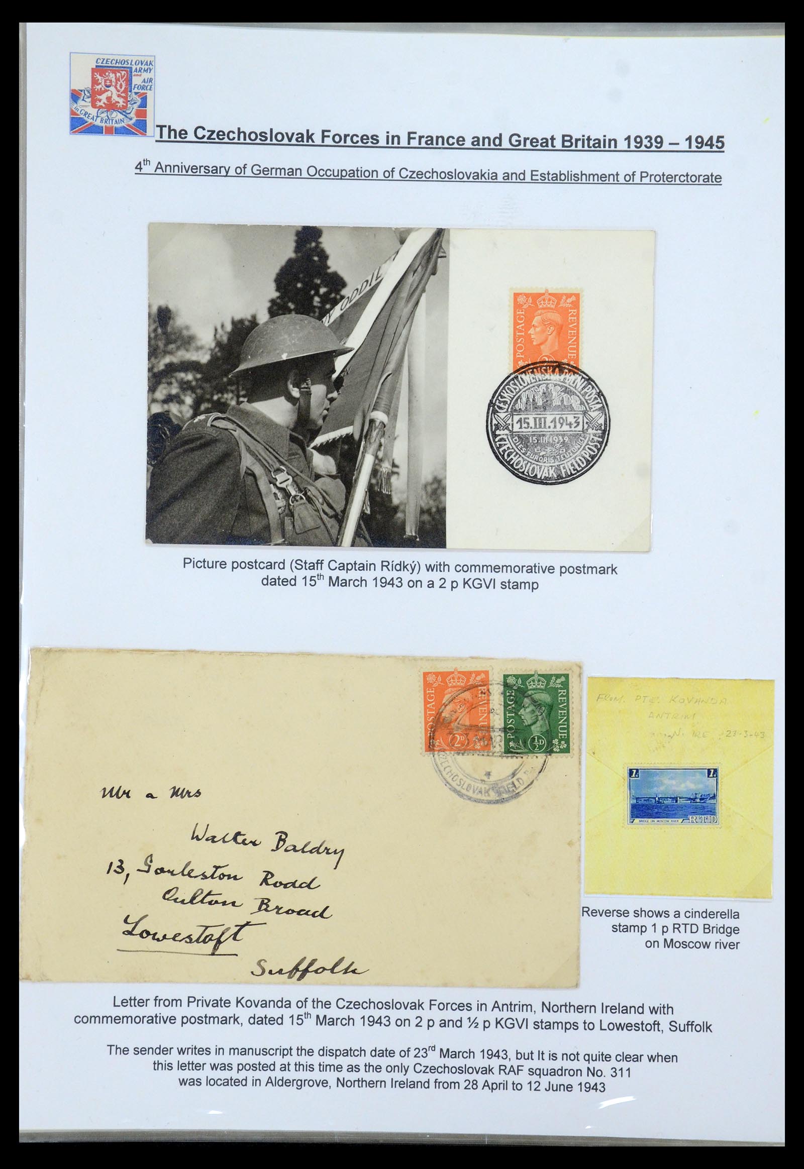 35574 079 - Postzegelverzameling 35574 Tsjechoslowaakse troepen in Frankrijk en E
