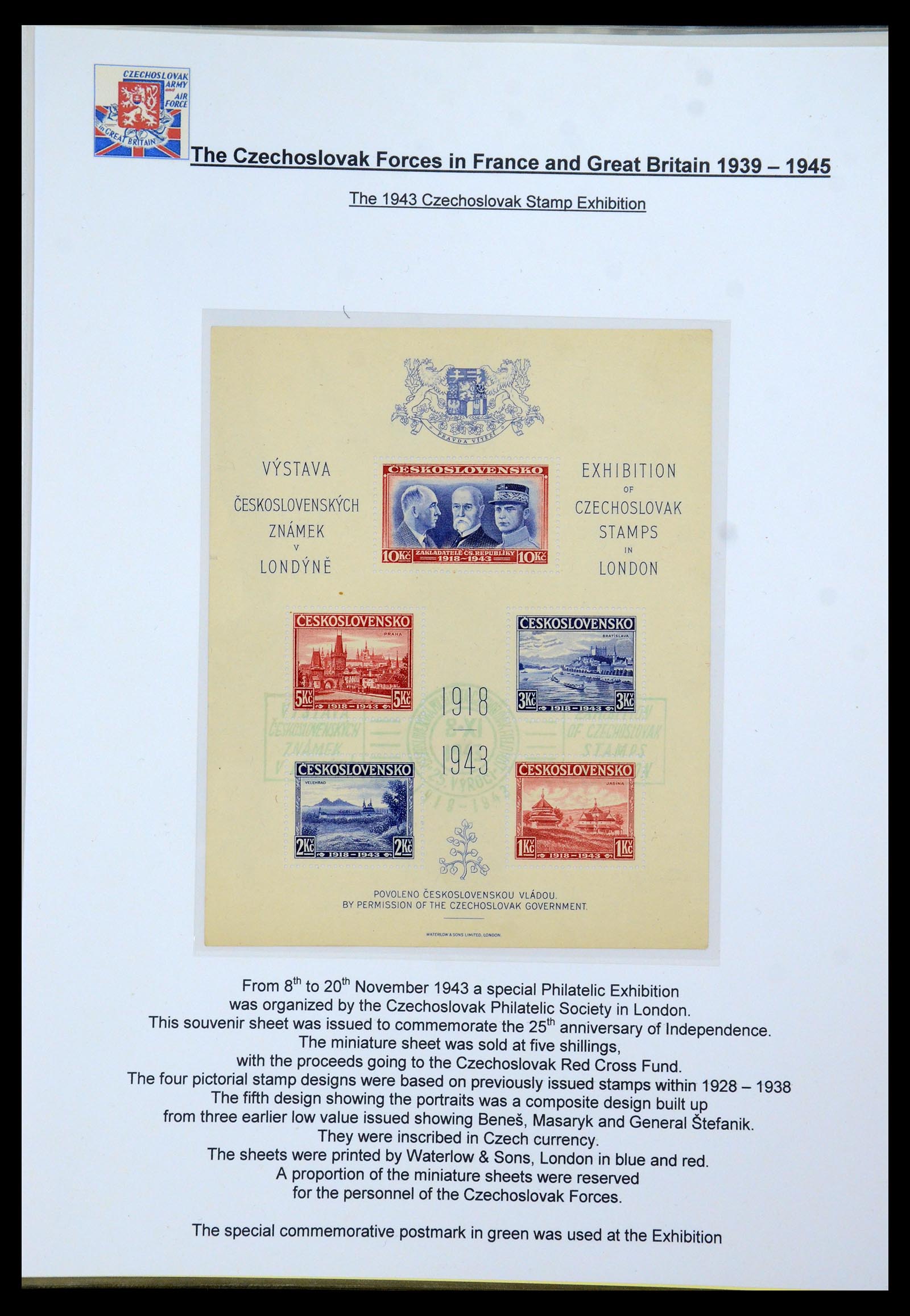 35574 083 - Postzegelverzameling 35574 Tsjechoslowaakse troepen in Frankrijk en E