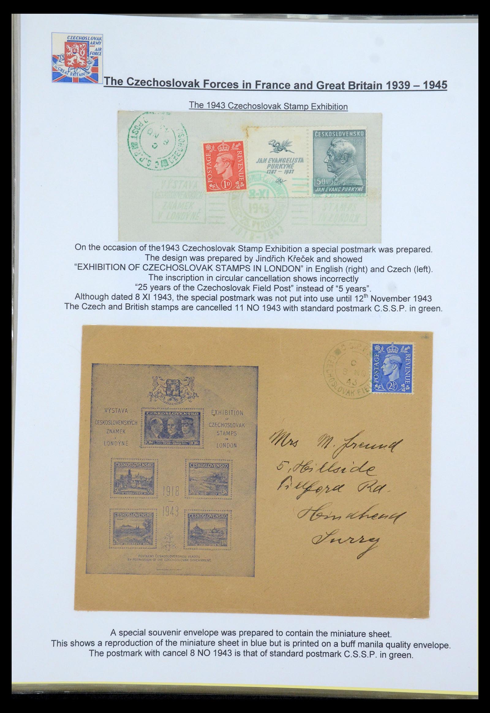35574 086 - Postzegelverzameling 35574 Tsjechoslowaakse troepen in Frankrijk en E