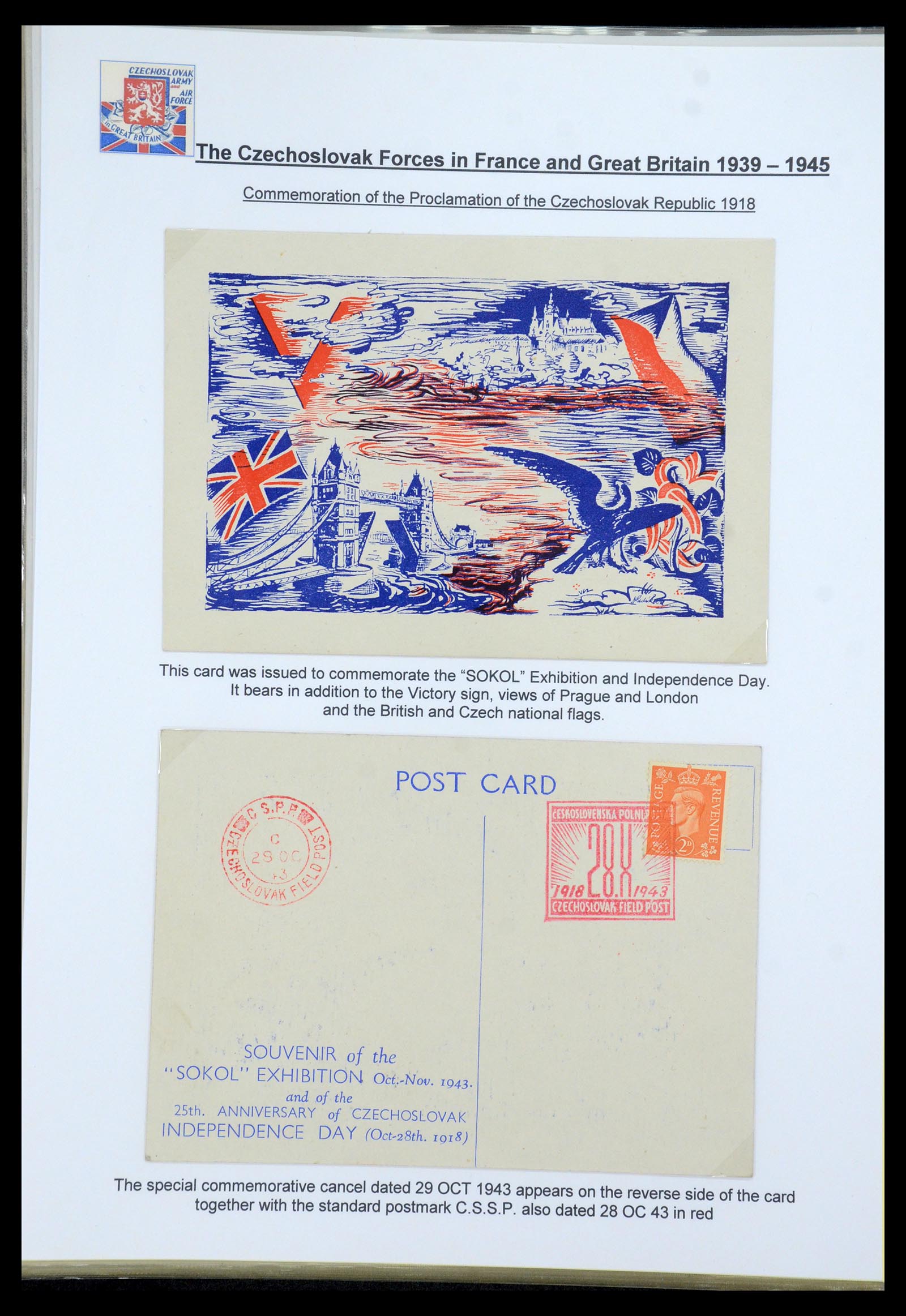 35574 087 - Postzegelverzameling 35574 Tsjechoslowaakse troepen in Frankrijk en E