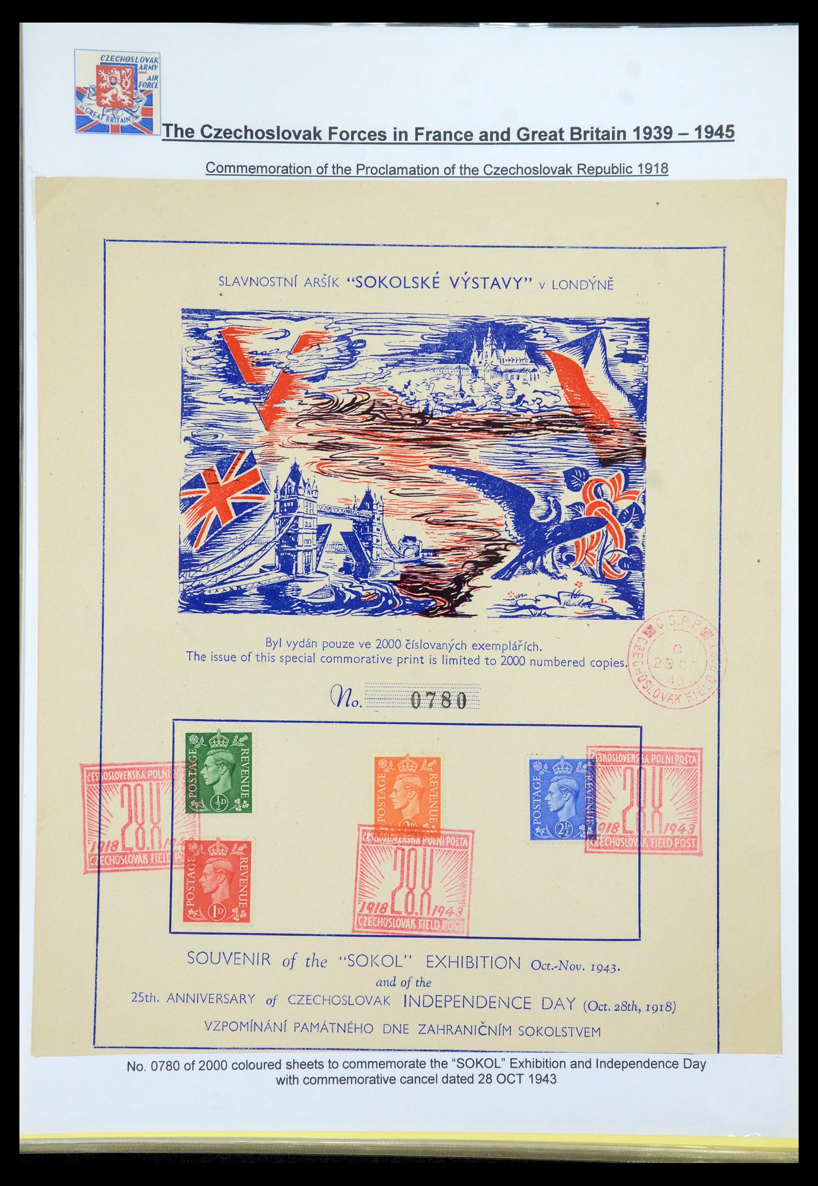 35574 088 - Postzegelverzameling 35574 Tsjechoslowaakse troepen in Frankrijk en E