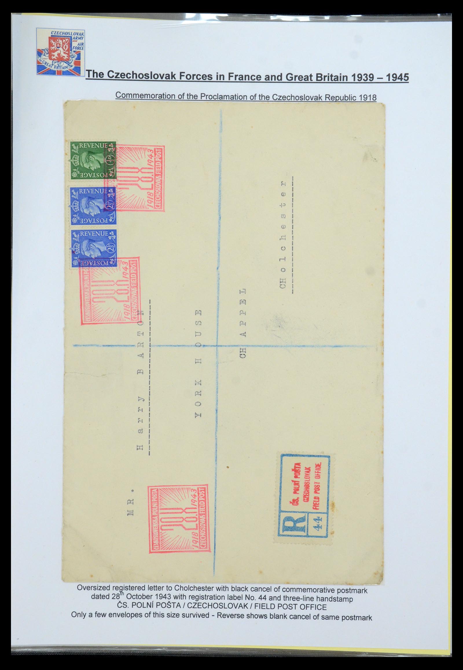 35574 089 - Stamp Collection 35574 Czechoslovak forces in France and Great Britain 1