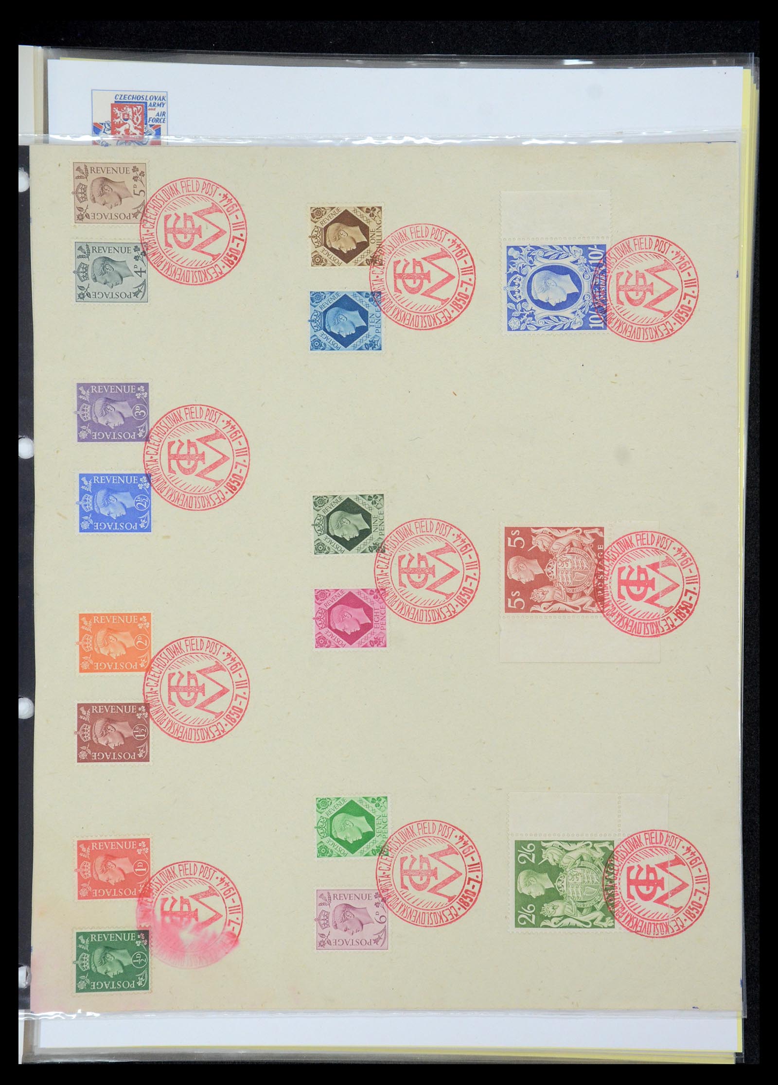 35574 091 - Postzegelverzameling 35574 Tsjechoslowaakse troepen in Frankrijk en E