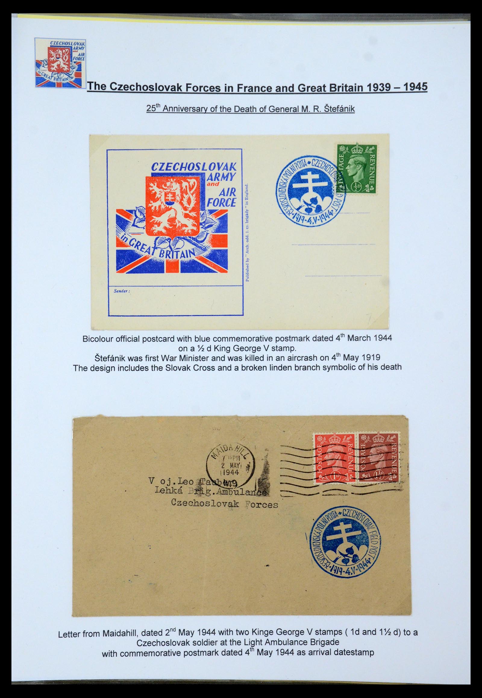 35574 096 - Postzegelverzameling 35574 Tsjechoslowaakse troepen in Frankrijk en E