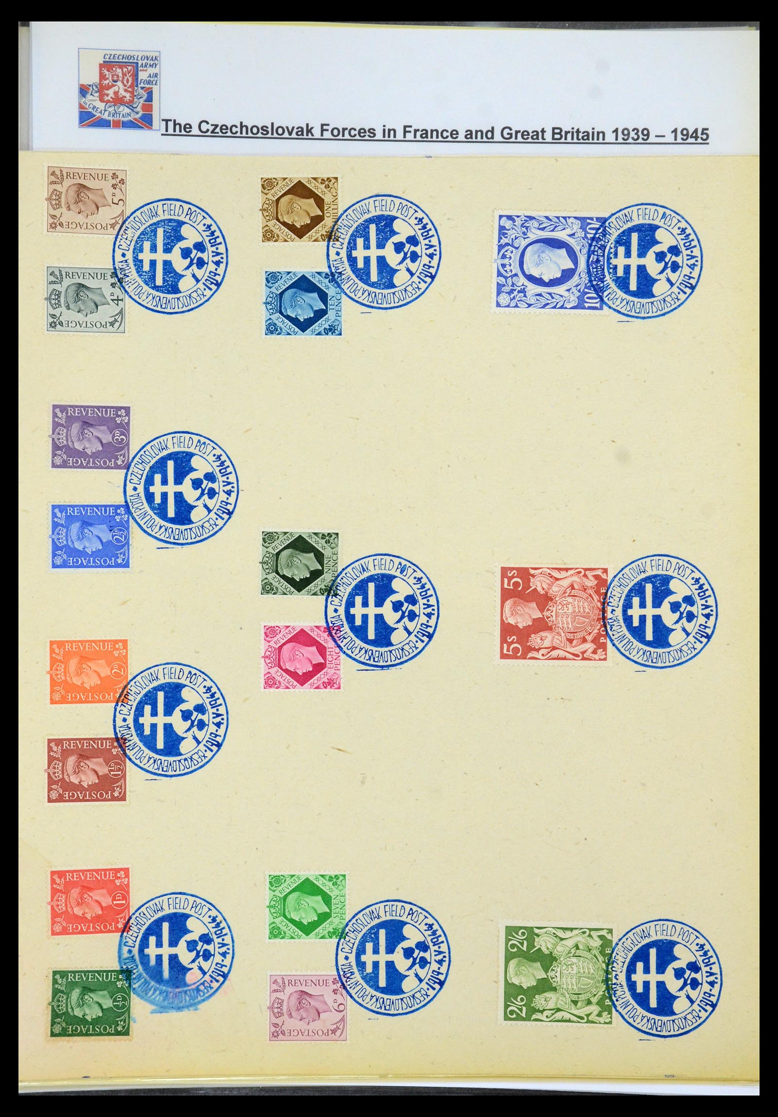 35574 098 - Postzegelverzameling 35574 Tsjechoslowaakse troepen in Frankrijk en E