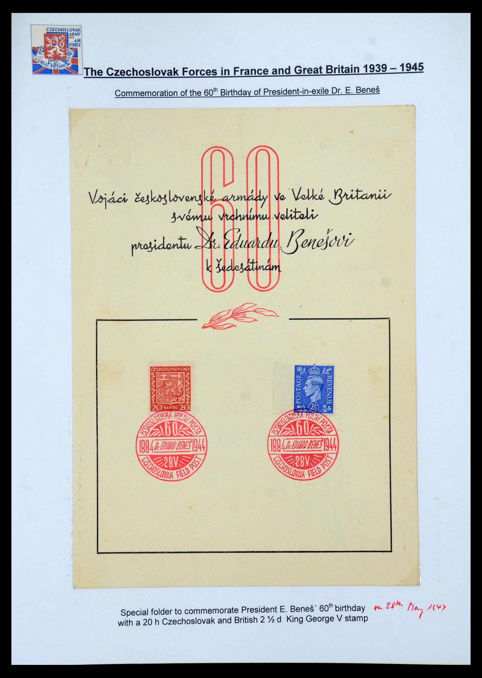 35574 101 - Postzegelverzameling 35574 Tsjechoslowaakse troepen in Frankrijk en E