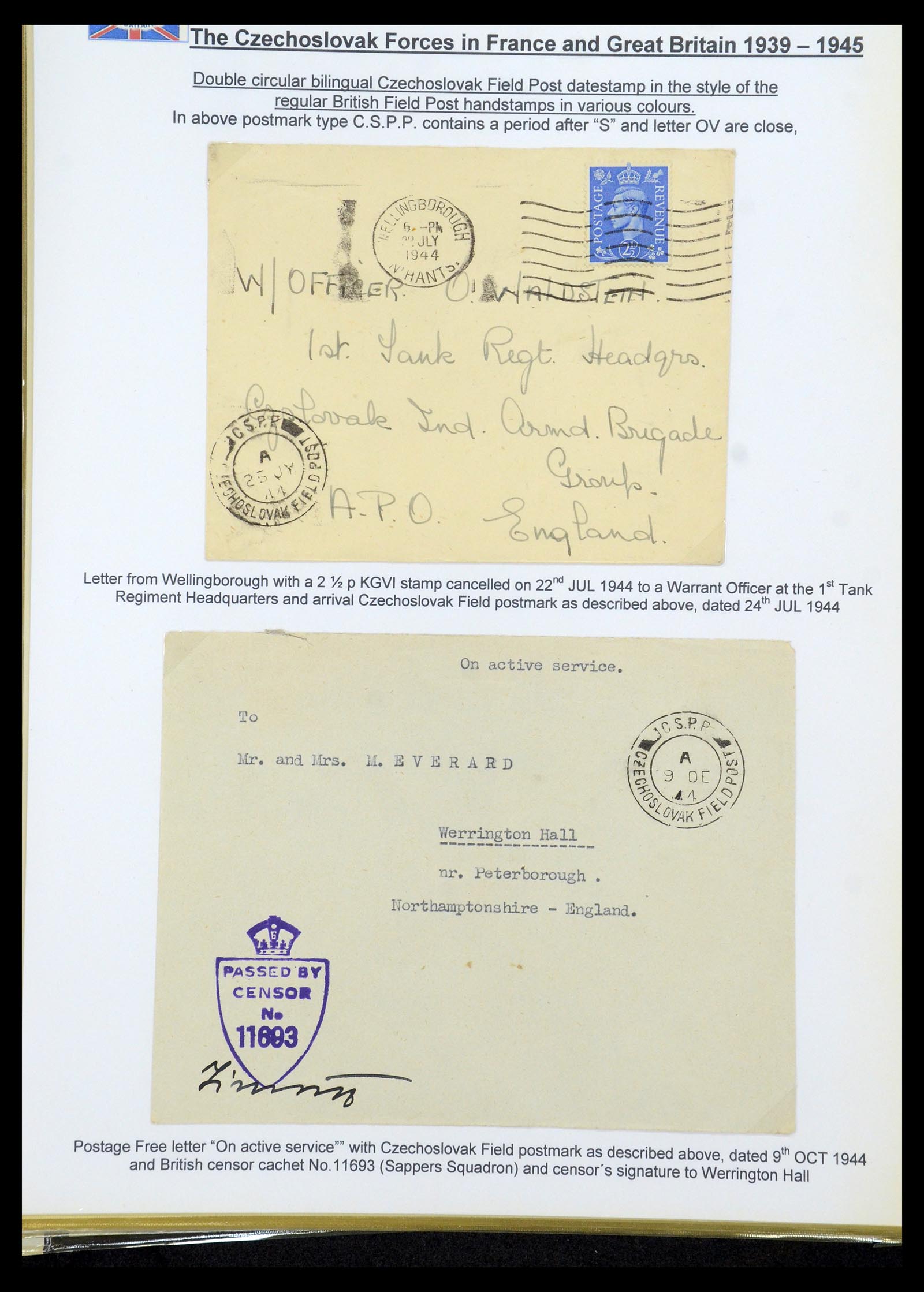 35574 130 - Postzegelverzameling 35574 Tsjechoslowaakse troepen in Frankrijk en E