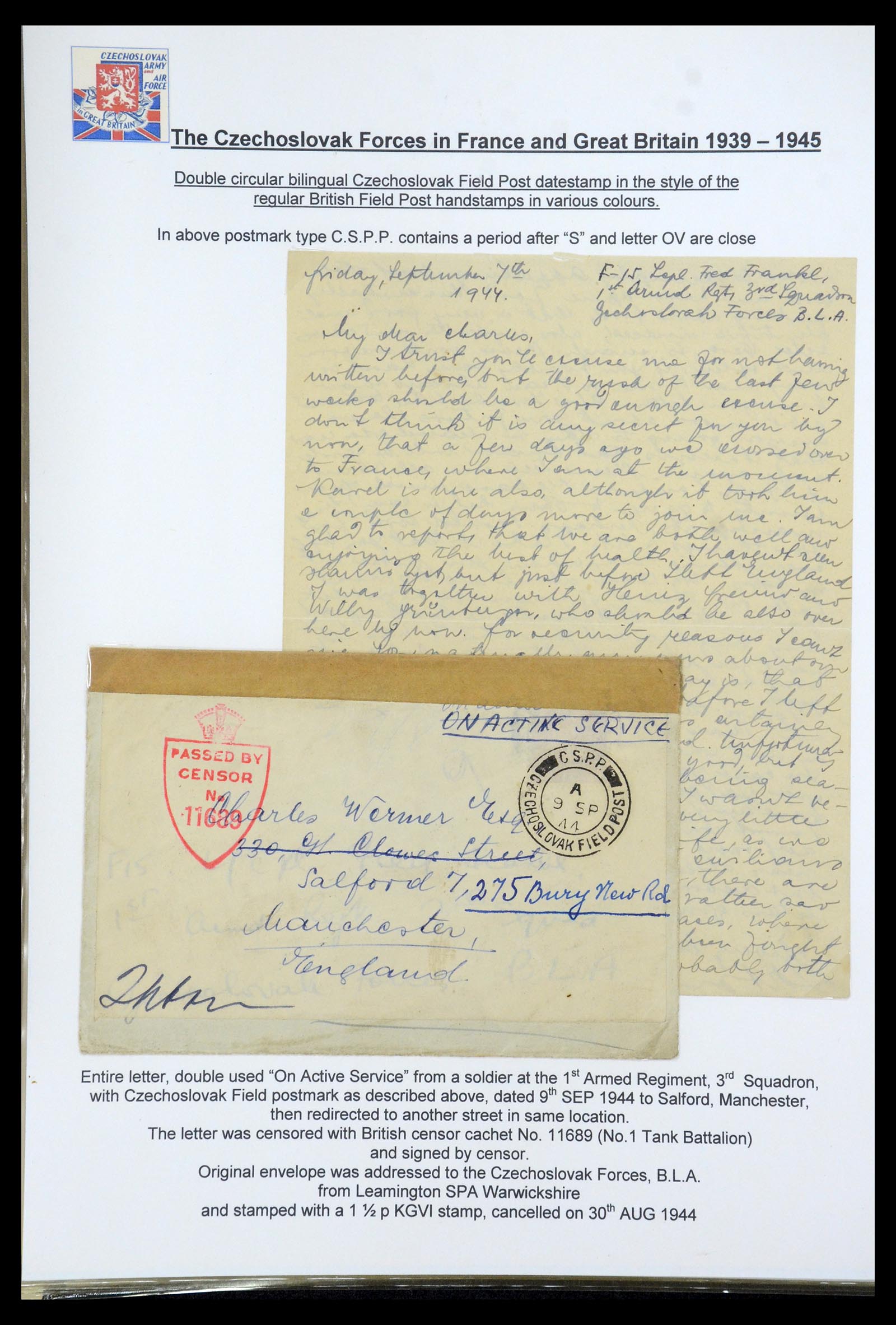 35574 132 - Postzegelverzameling 35574 Tsjechoslowaakse troepen in Frankrijk en E