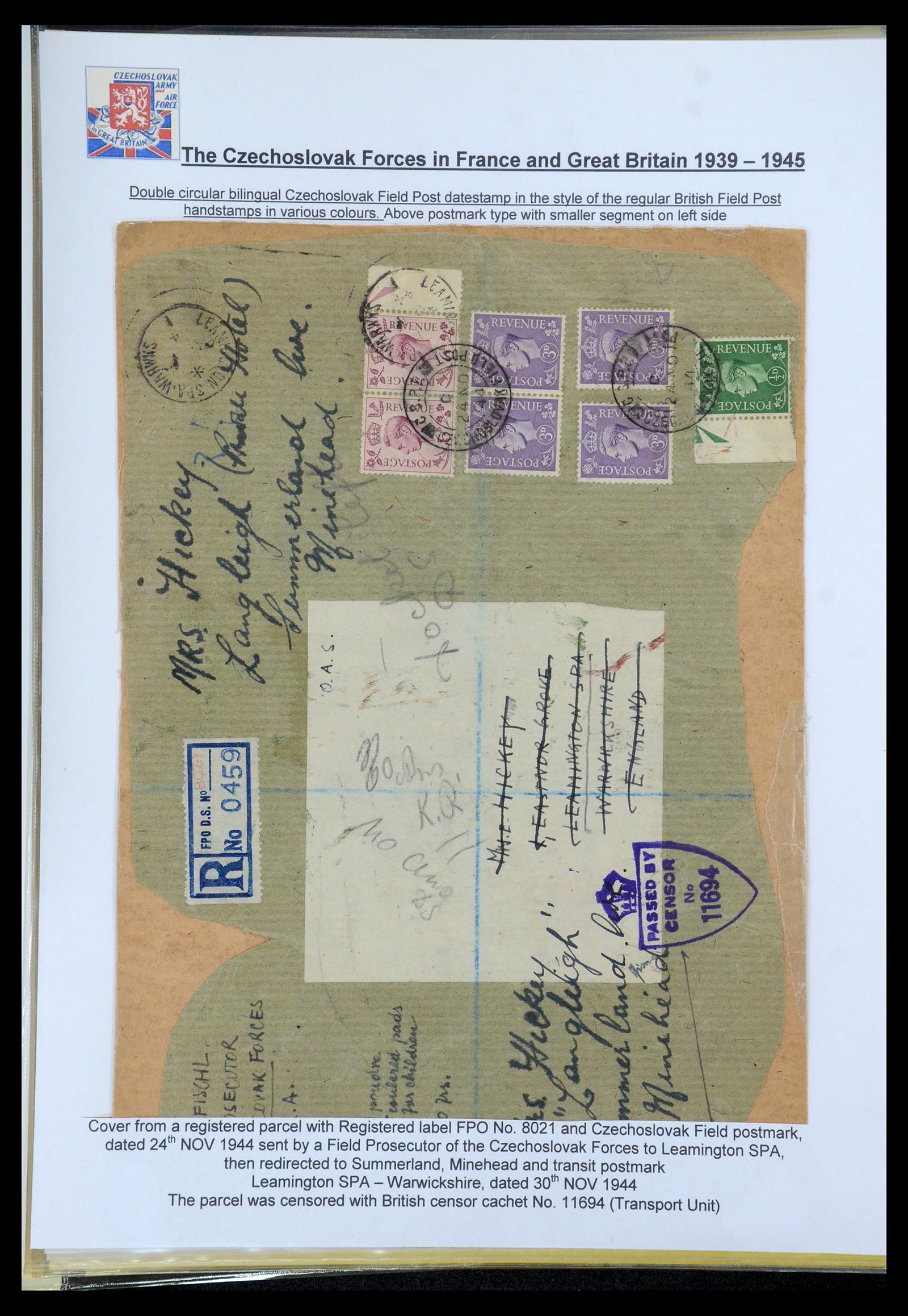 35574 139 - Postzegelverzameling 35574 Tsjechoslowaakse troepen in Frankrijk en E