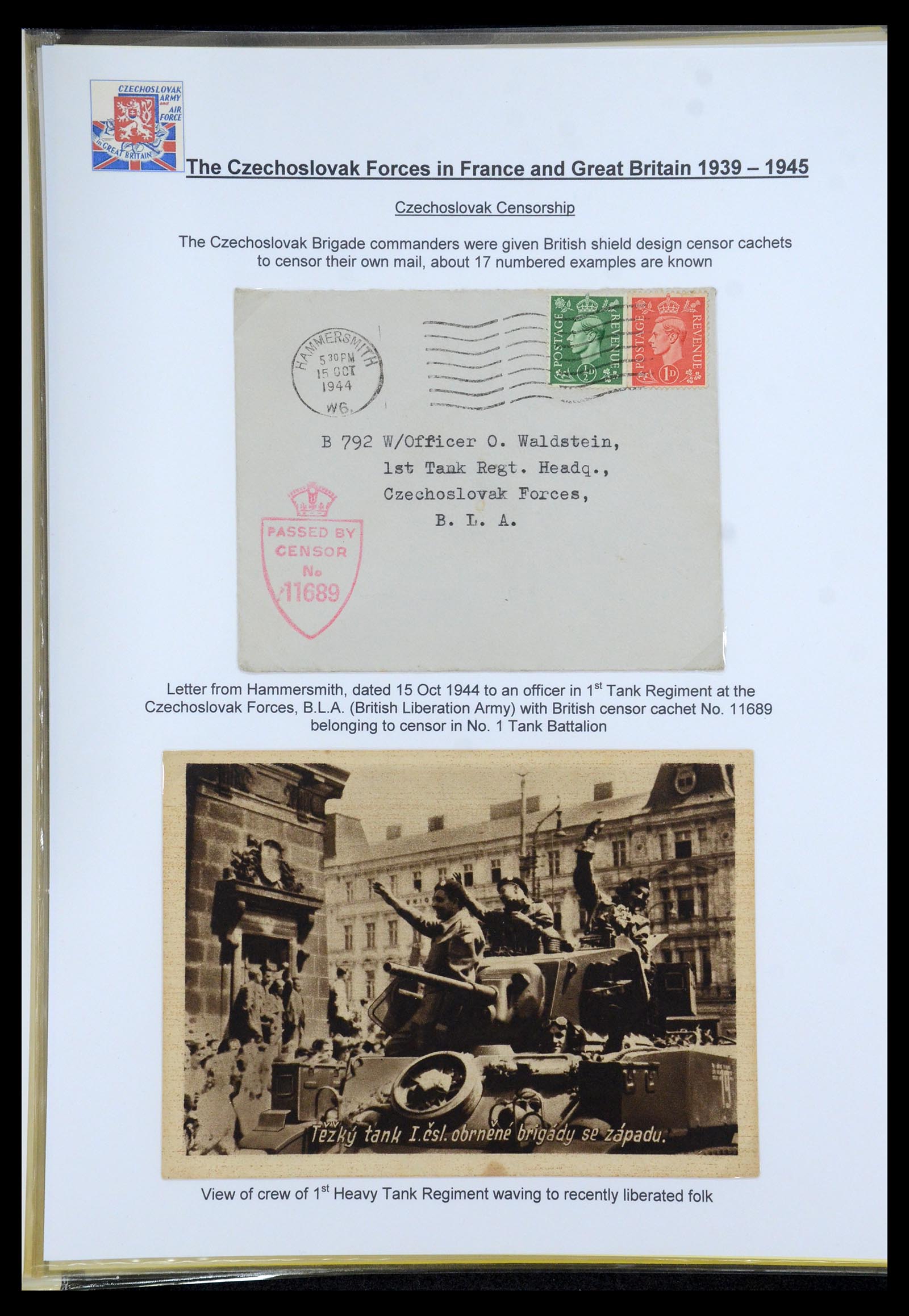 35574 140 - Postzegelverzameling 35574 Tsjechoslowaakse troepen in Frankrijk en E