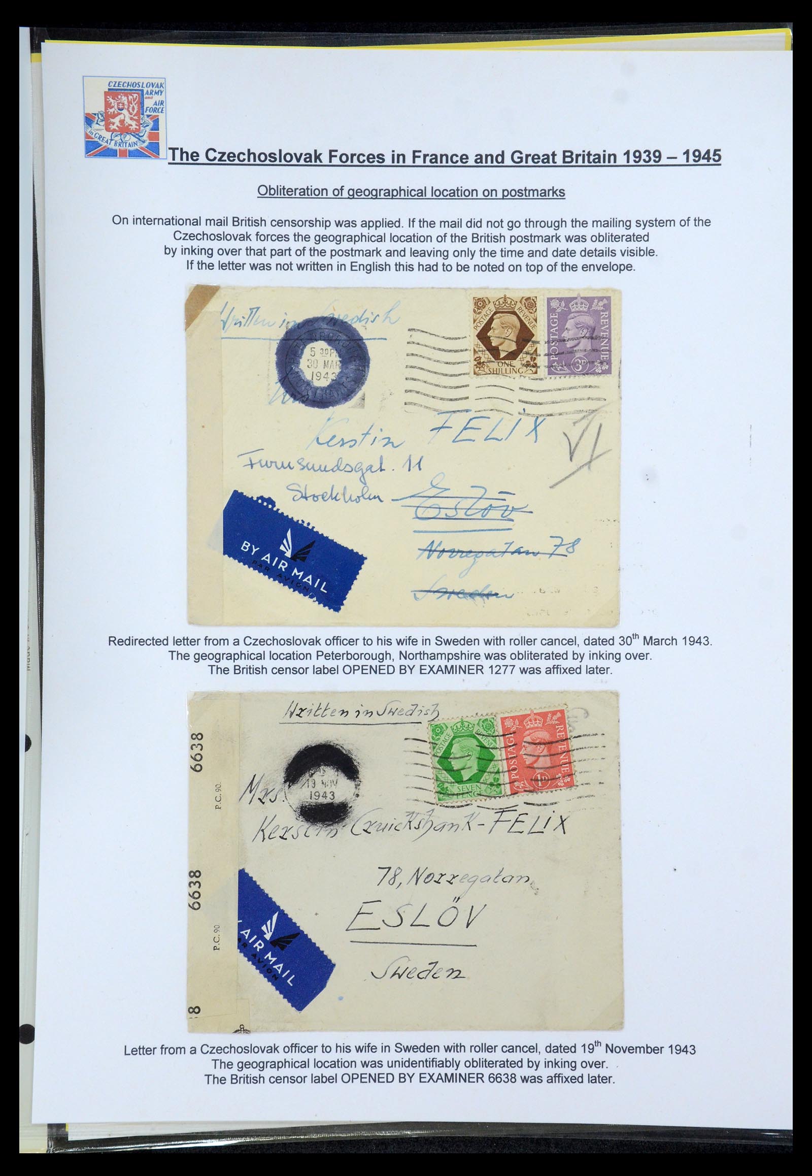 35574 145 - Postzegelverzameling 35574 Tsjechoslowaakse troepen in Frankrijk en E