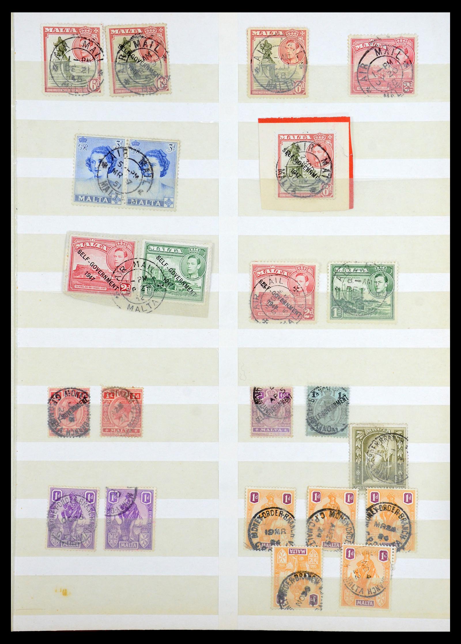 35588 007 - Postzegelverzameling 35588 Malta stempels 1890-1960.