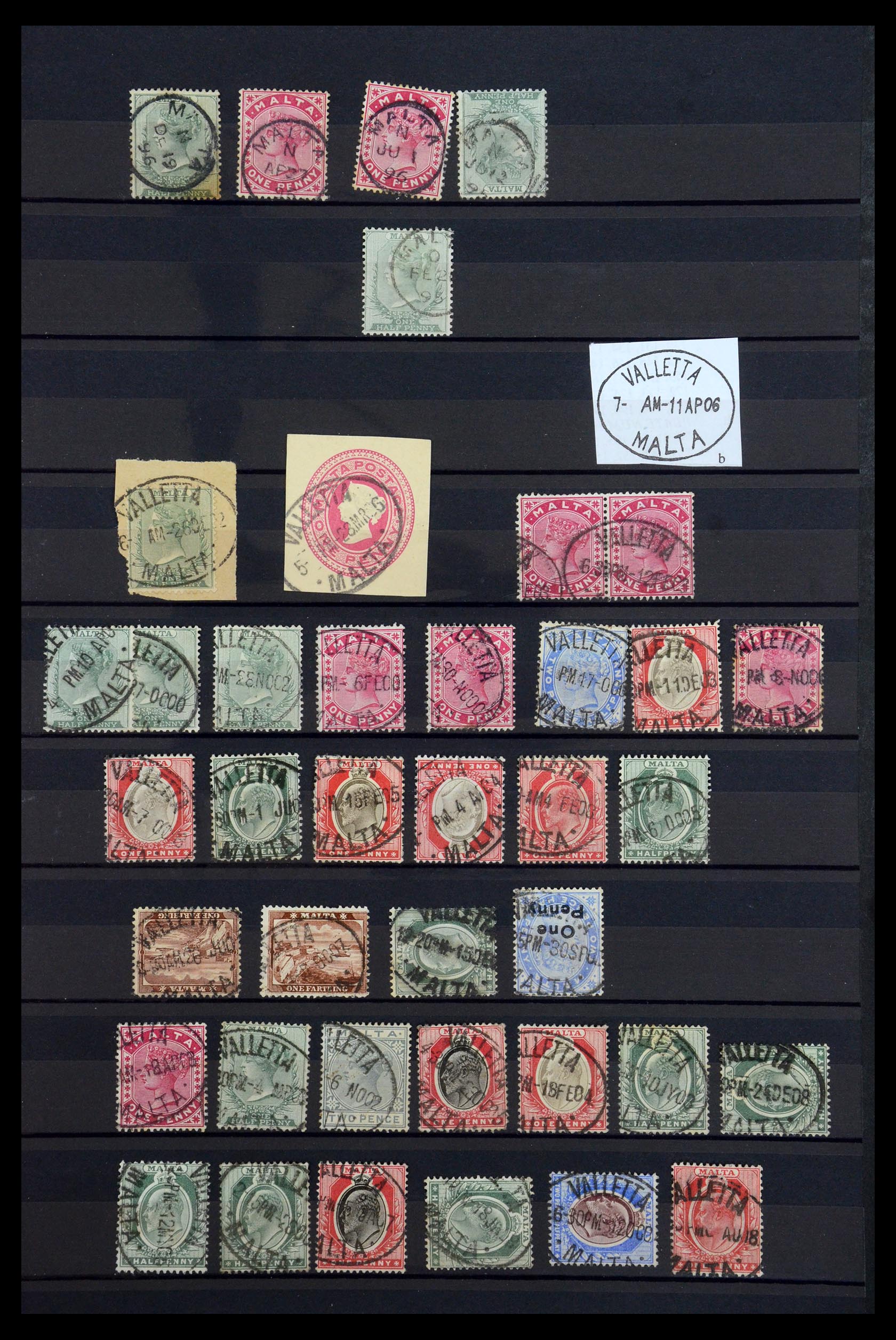 35588 013 - Postzegelverzameling 35588 Malta stempels 1890-1960.
