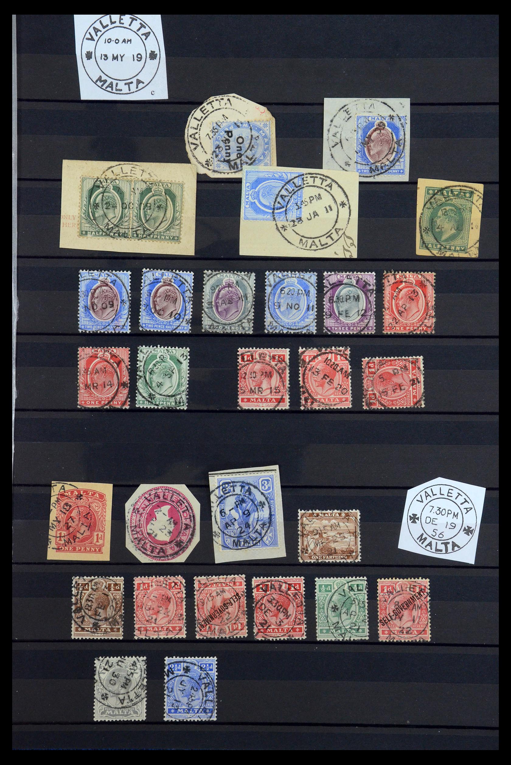 35588 015 - Postzegelverzameling 35588 Malta stempels 1890-1960.