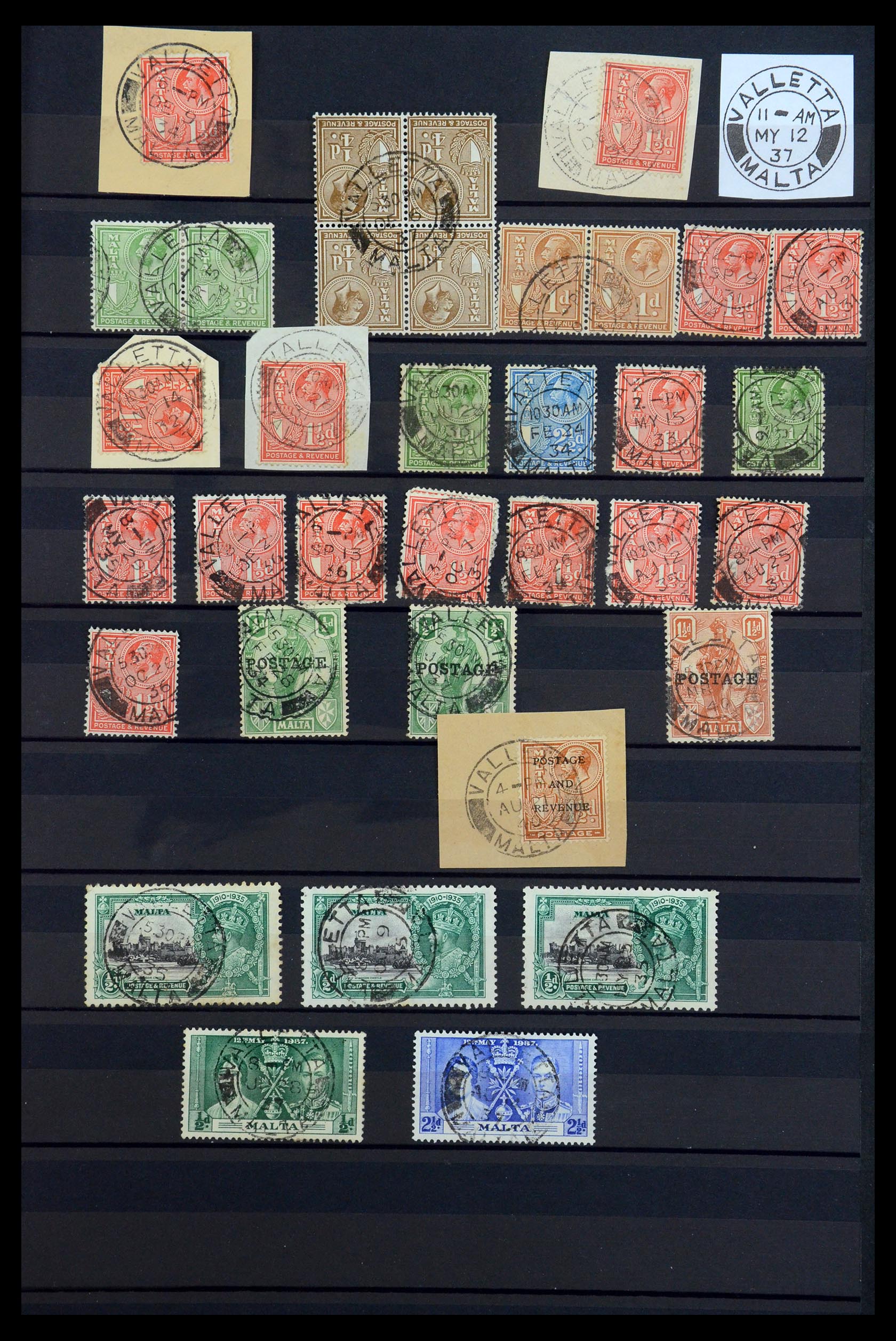 35588 017 - Postzegelverzameling 35588 Malta stempels 1890-1960.