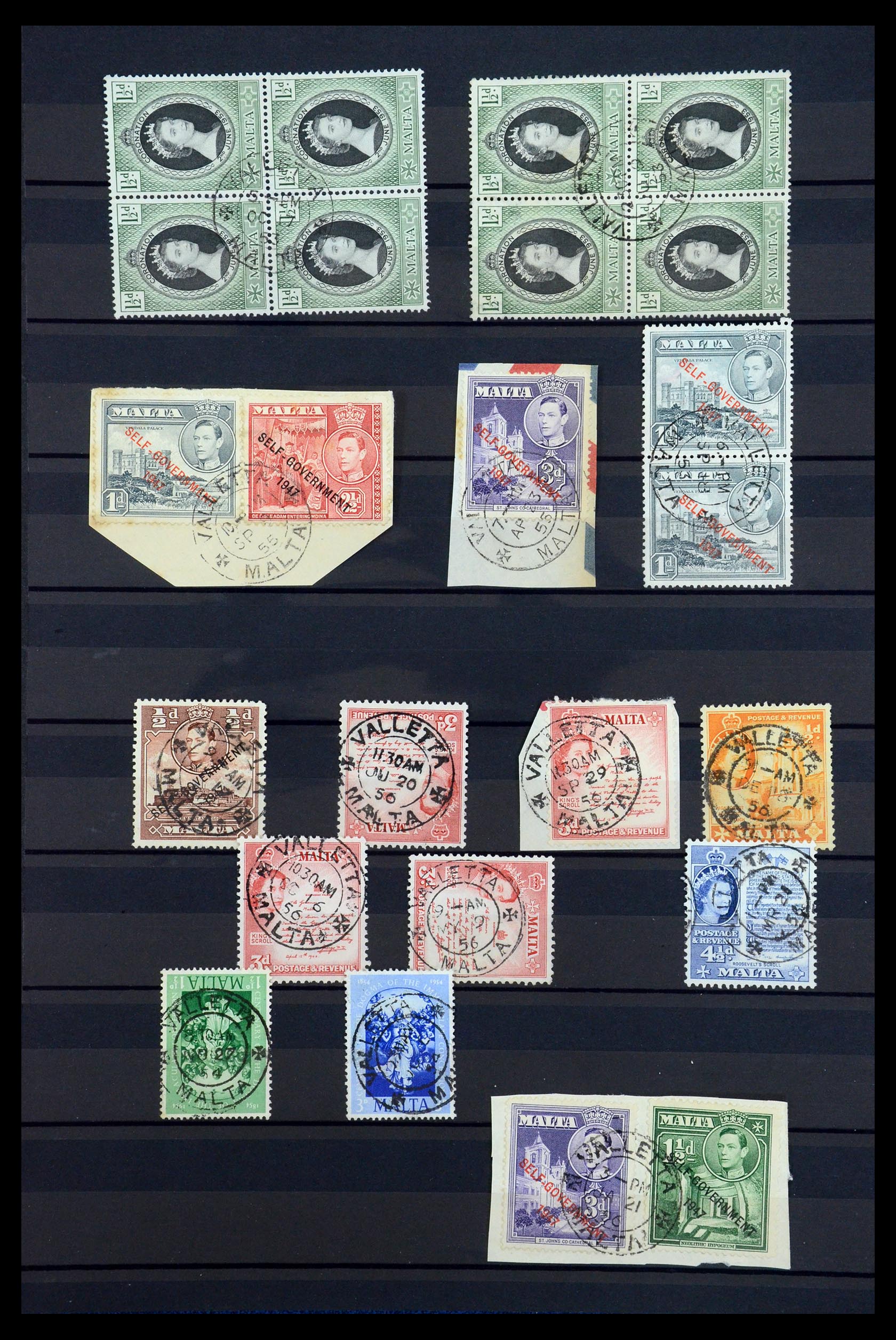 35588 020 - Postzegelverzameling 35588 Malta stempels 1890-1960.