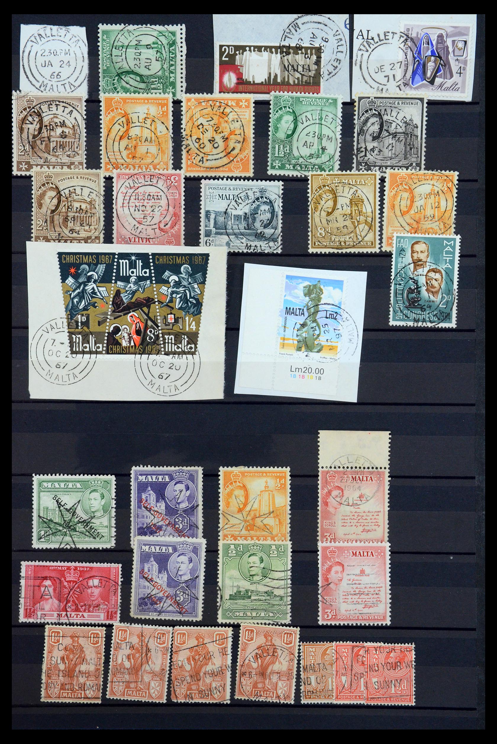 35588 021 - Postzegelverzameling 35588 Malta stempels 1890-1960.