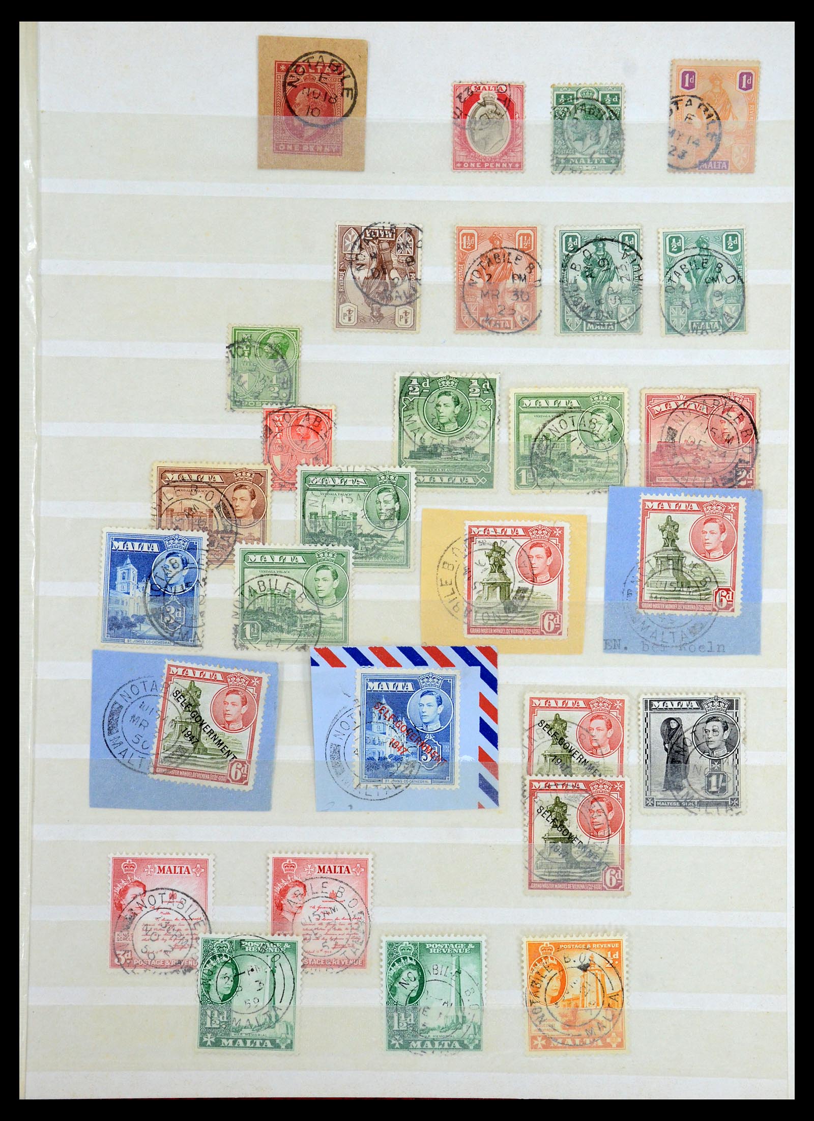 35588 029 - Postzegelverzameling 35588 Malta stempels 1890-1960.