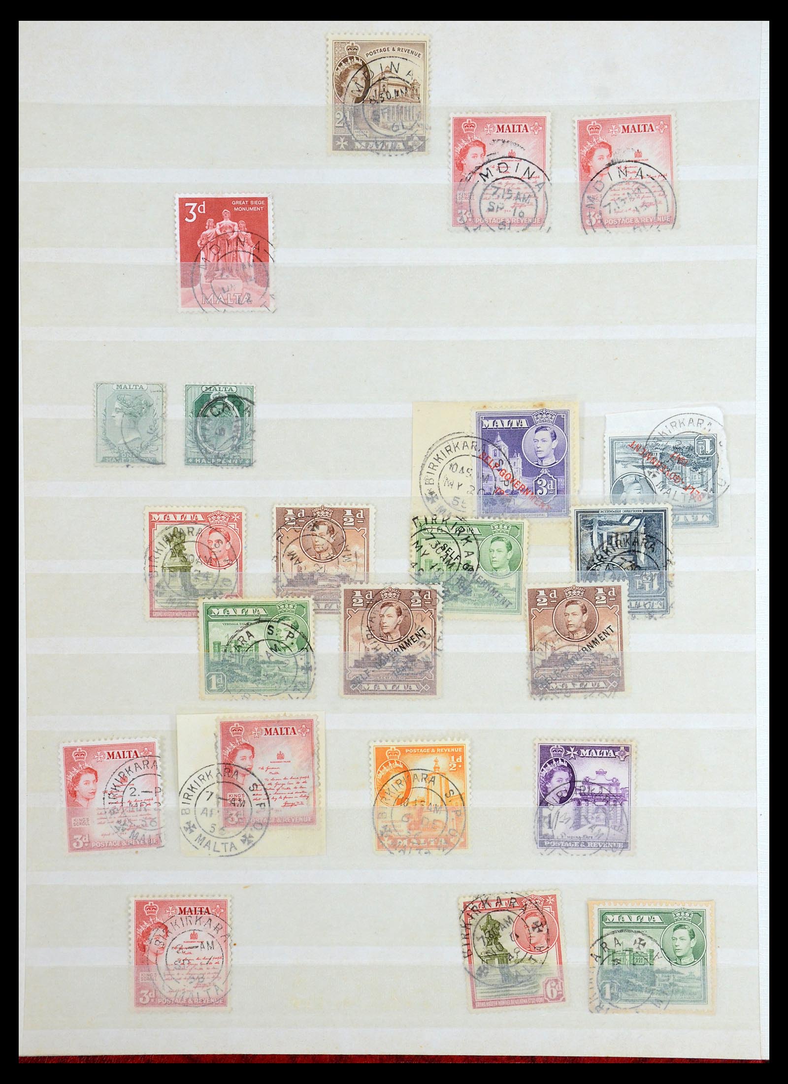 35588 030 - Postzegelverzameling 35588 Malta stempels 1890-1960.