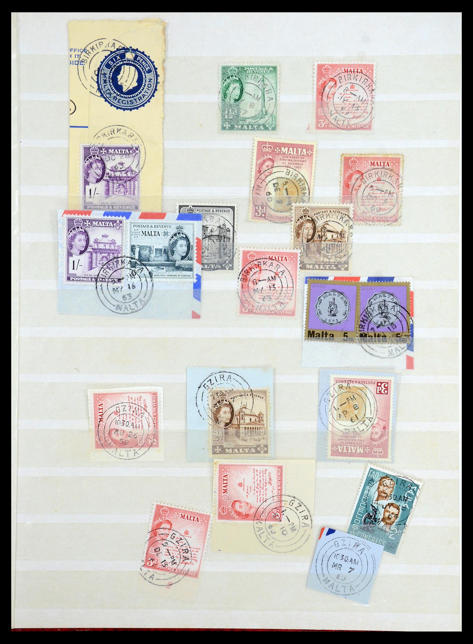 35588 031 - Postzegelverzameling 35588 Malta stempels 1890-1960.