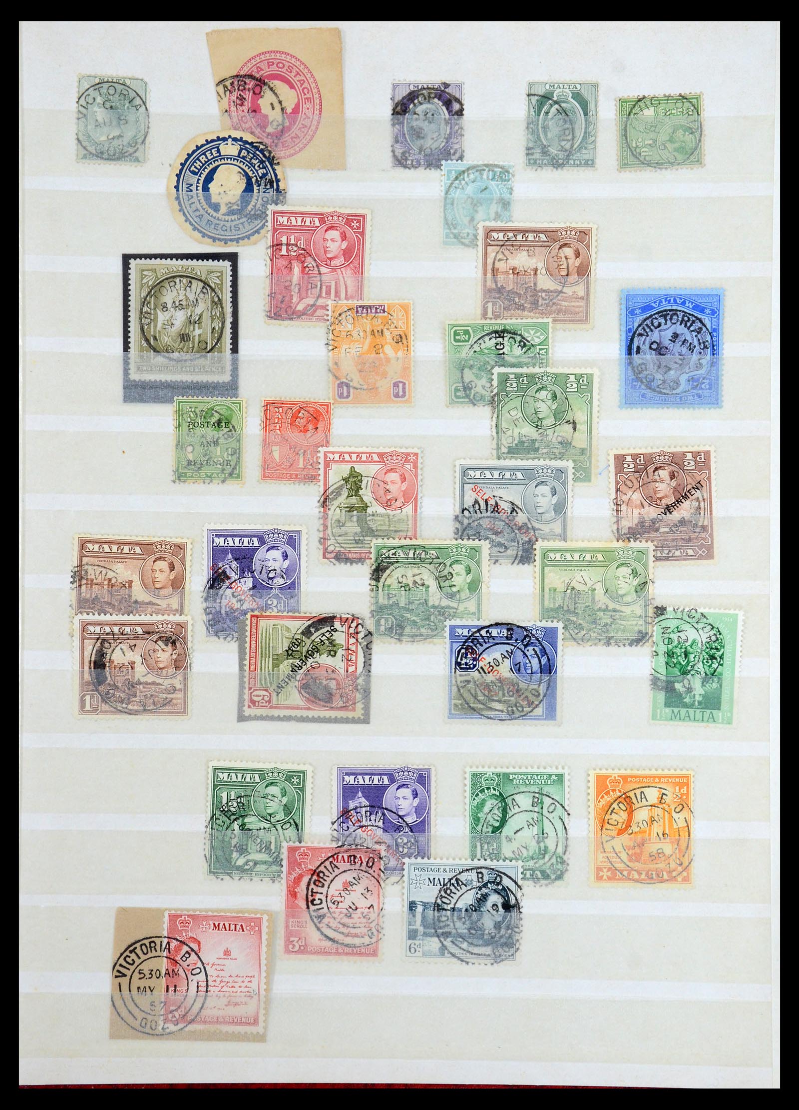 35588 035 - Postzegelverzameling 35588 Malta stempels 1890-1960.