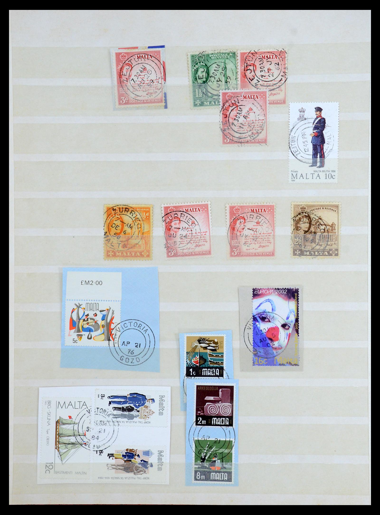 35588 036 - Postzegelverzameling 35588 Malta stempels 1890-1960.