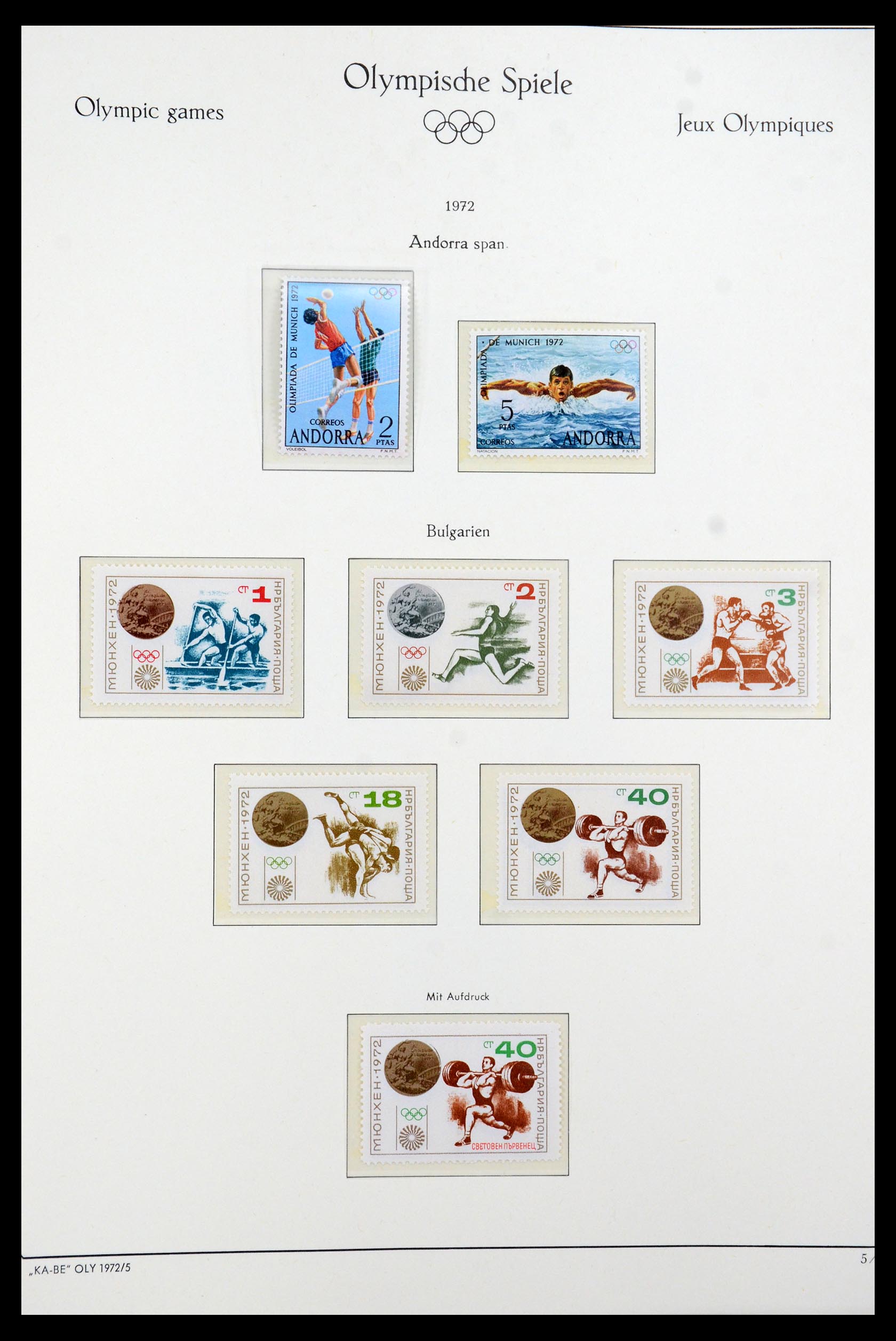 35593 001 - Postzegelverzameling 35593 Olympische Spelen 1972.
