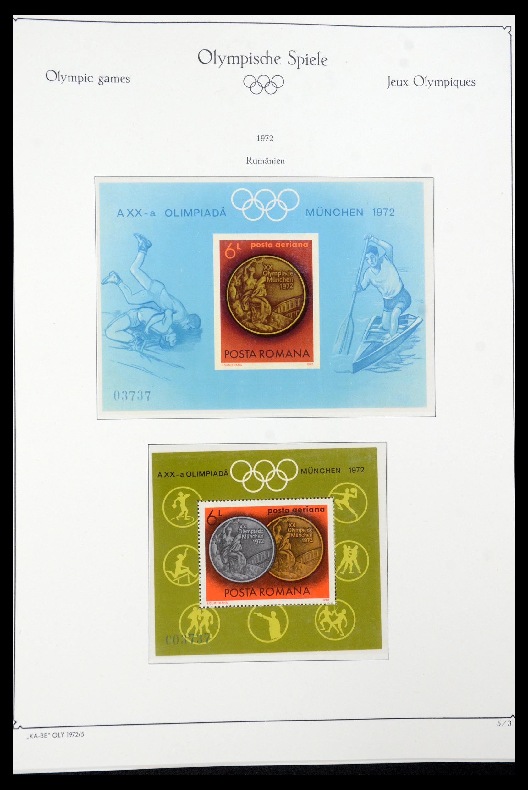 35593 003 - Postzegelverzameling 35593 Olympische Spelen 1972.