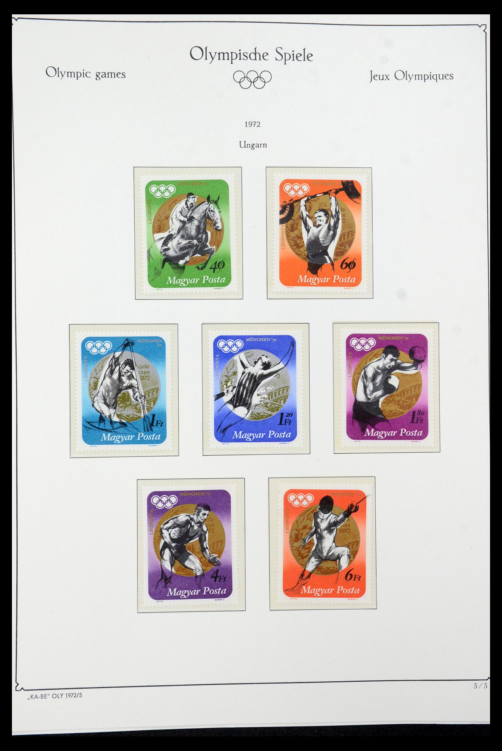 35593 005 - Postzegelverzameling 35593 Olympische Spelen 1972.
