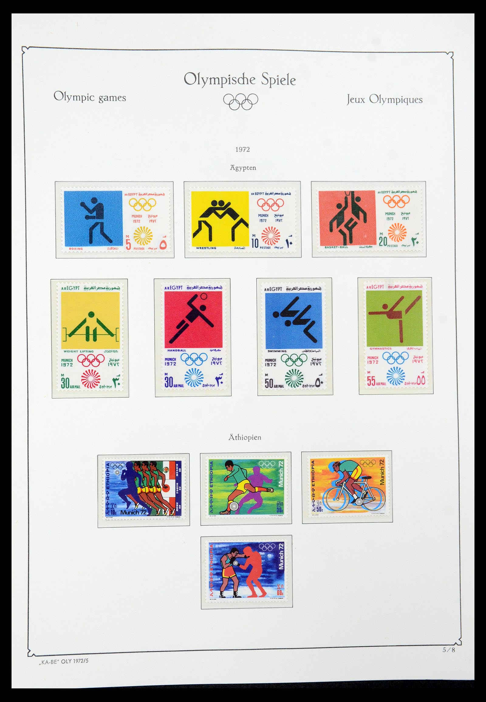 35593 008 - Postzegelverzameling 35593 Olympische Spelen 1972.