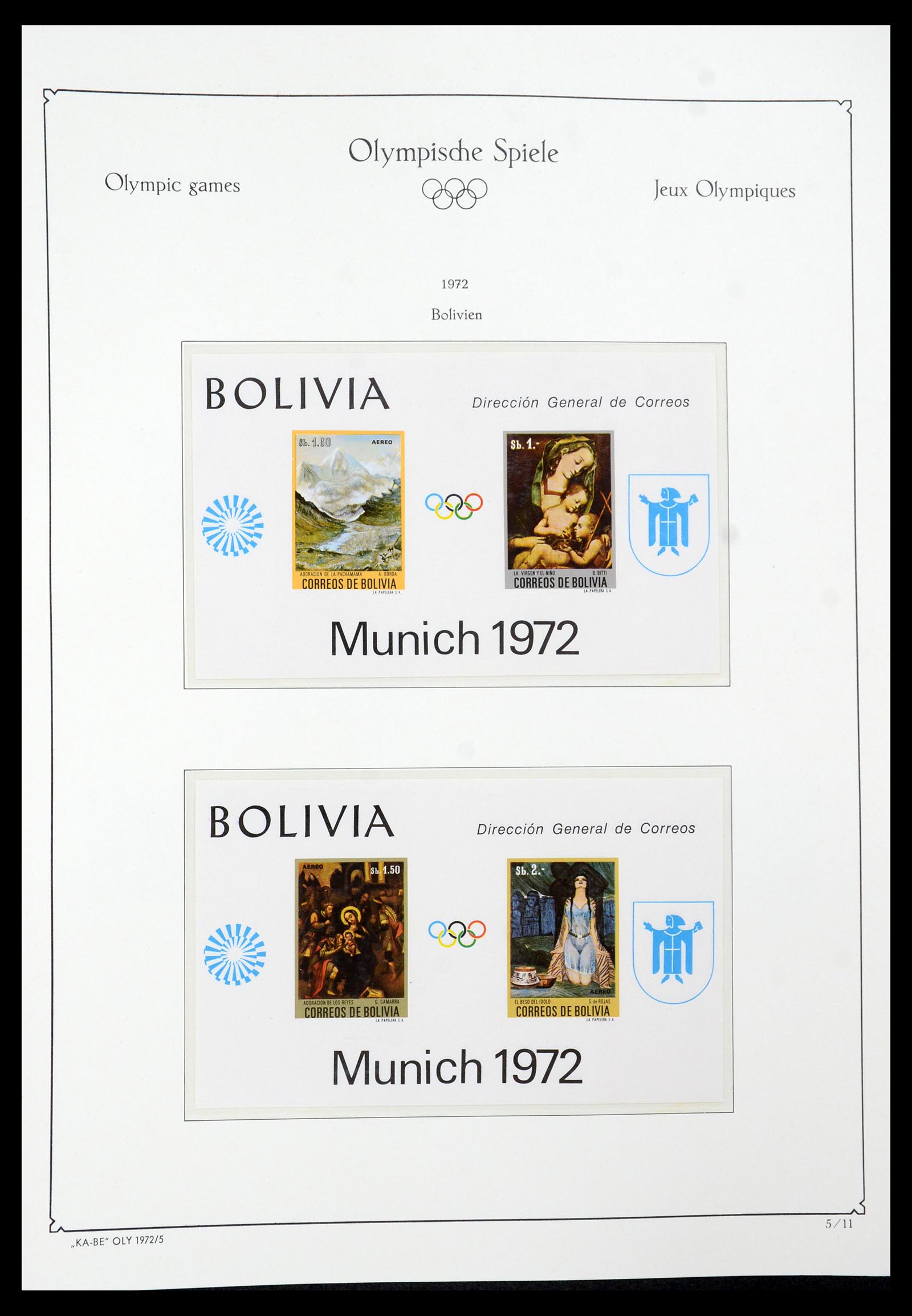 35593 011 - Postzegelverzameling 35593 Olympische Spelen 1972.